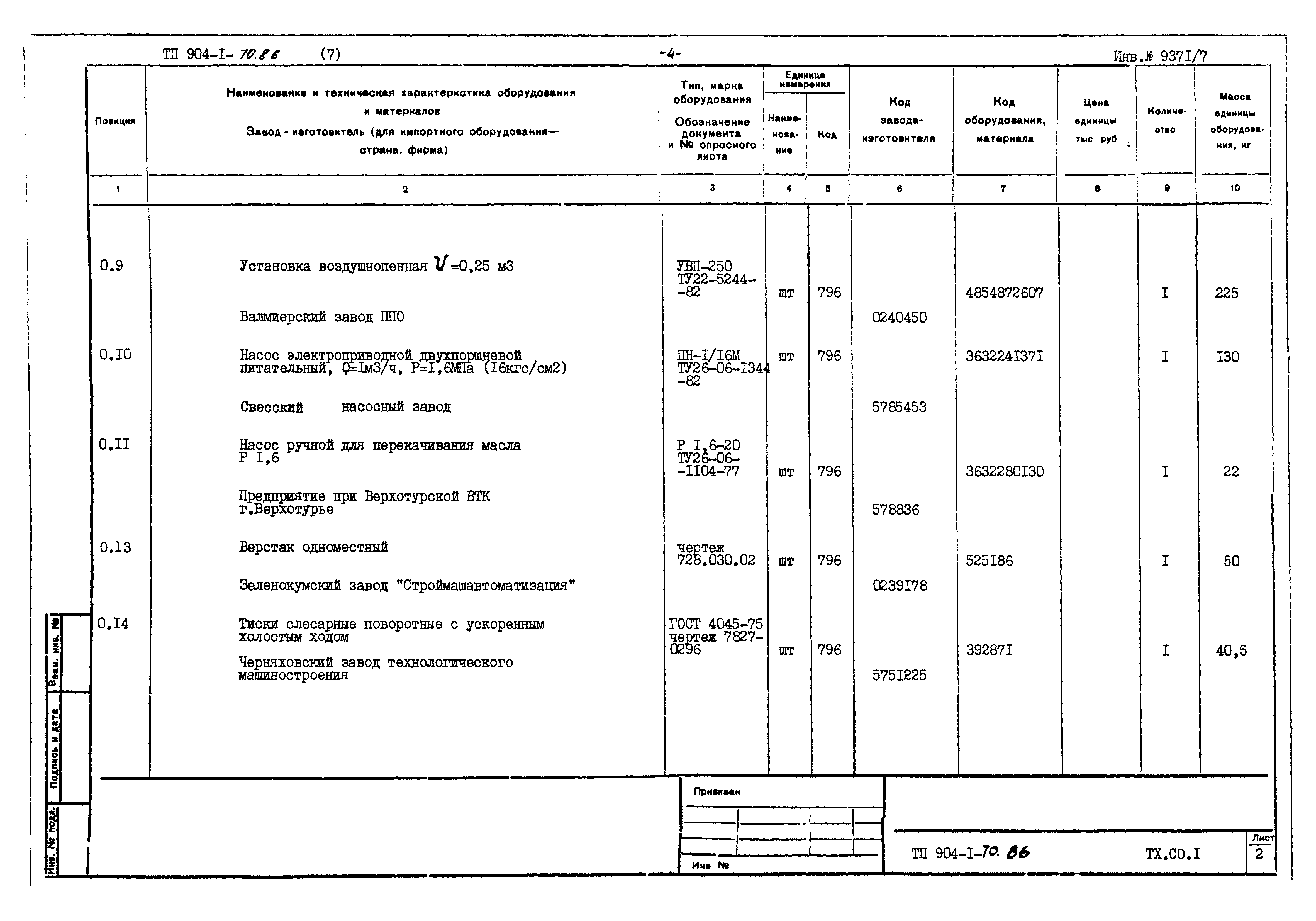 Типовой проект 904-1-70.86