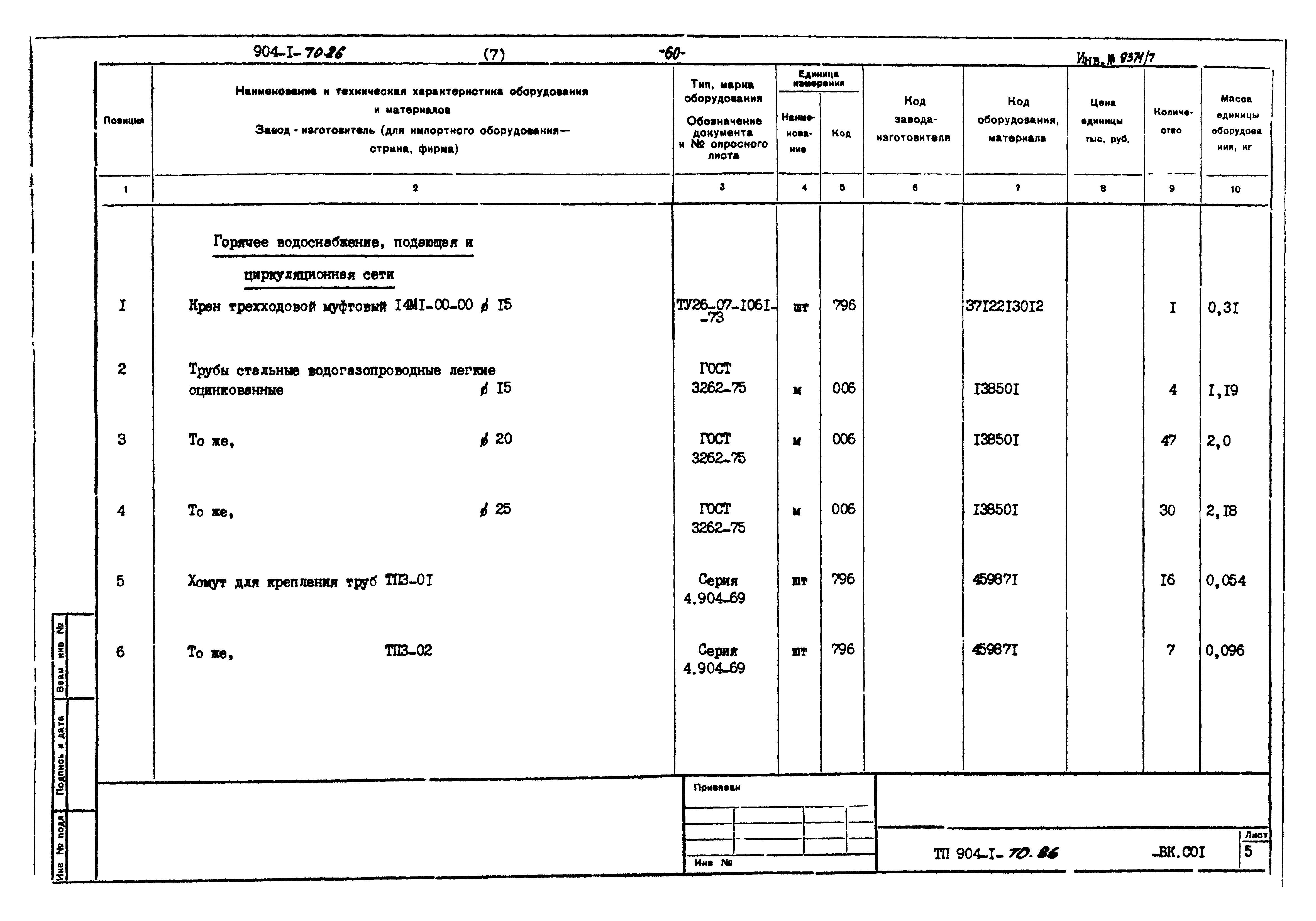 Типовой проект 904-1-70.86
