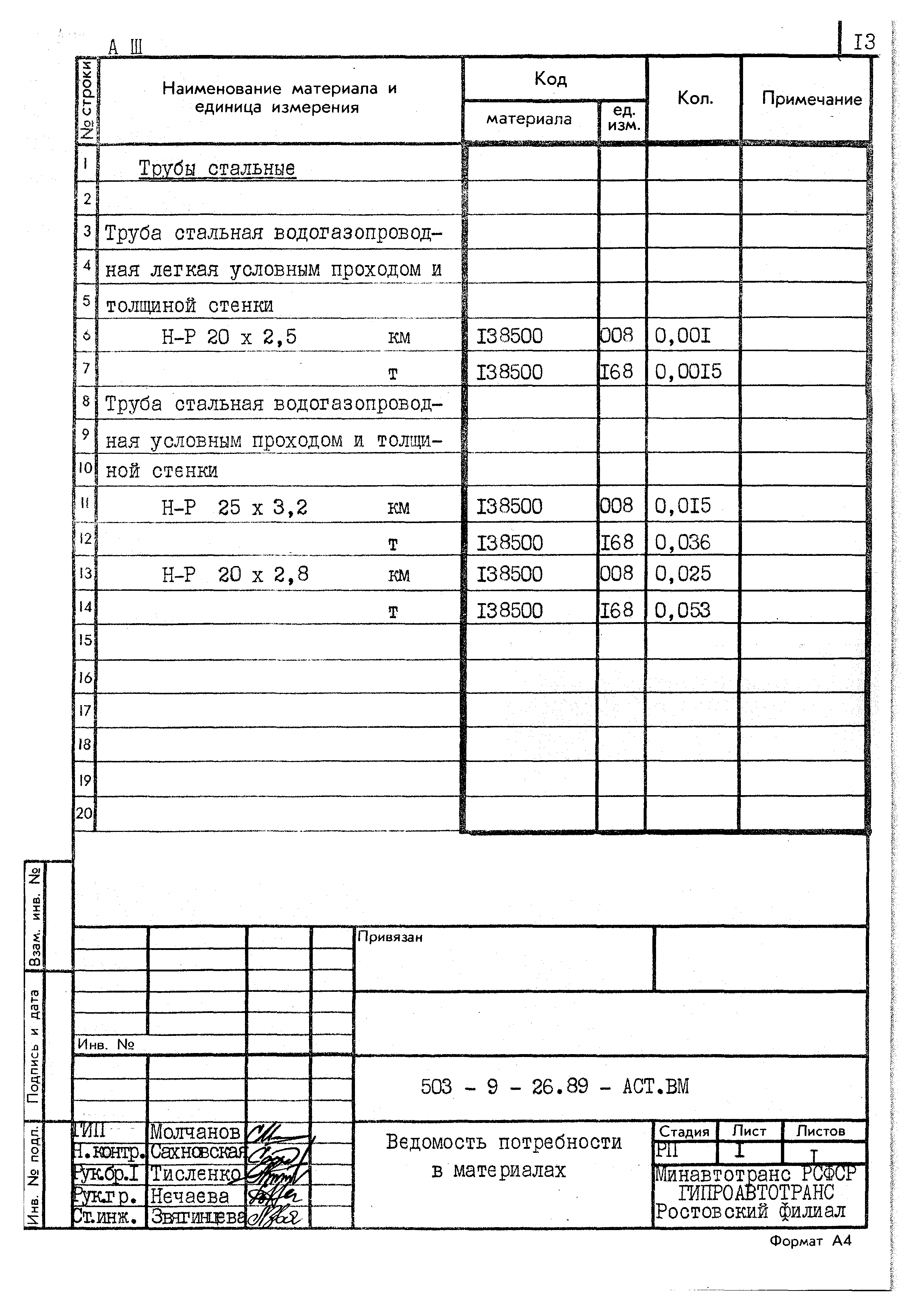 Типовой проект 503-9-26.89