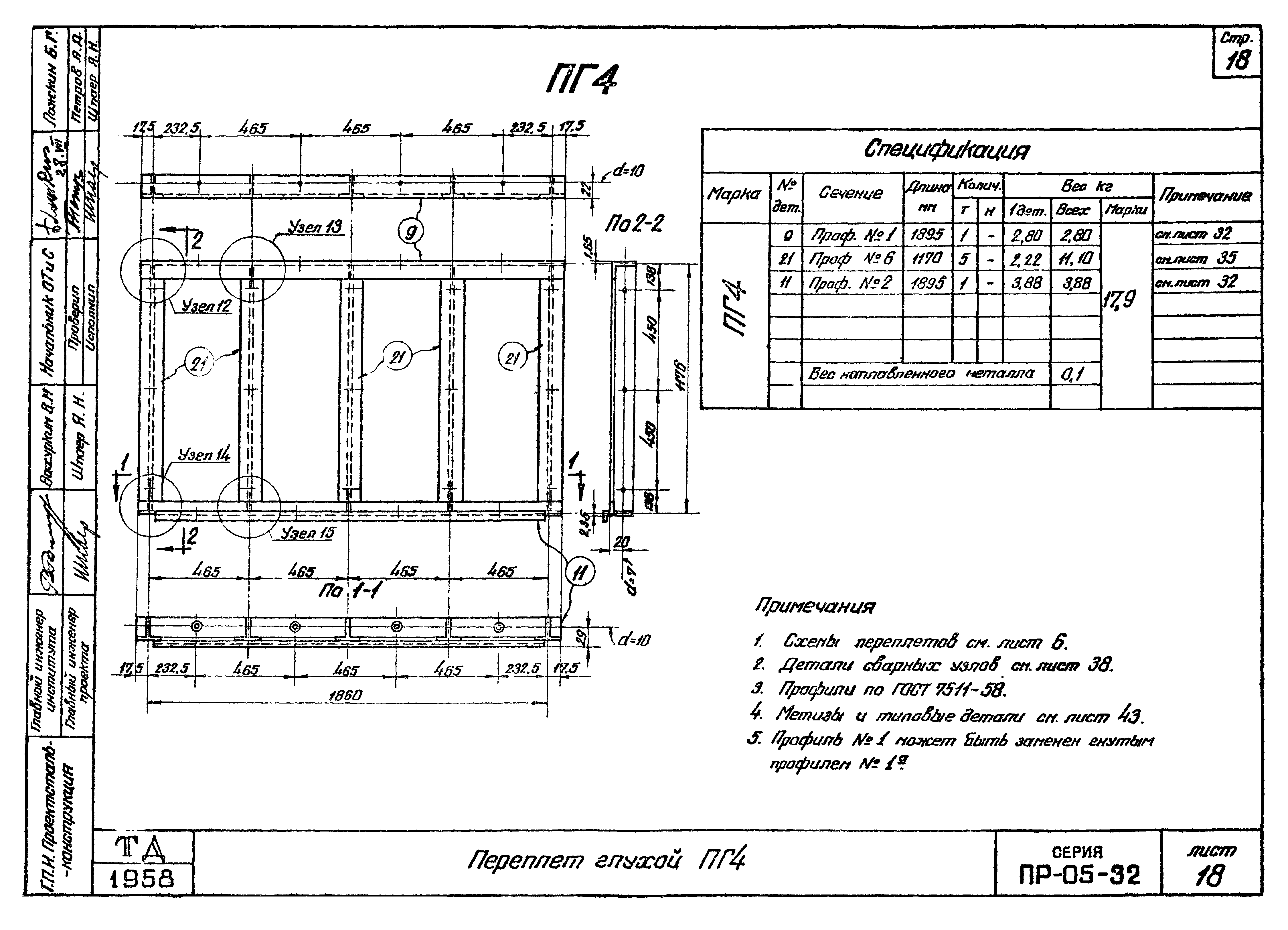 Скачать Серия ПР-05-32 Рабочие чертежи. По ГОСТ 8126-56