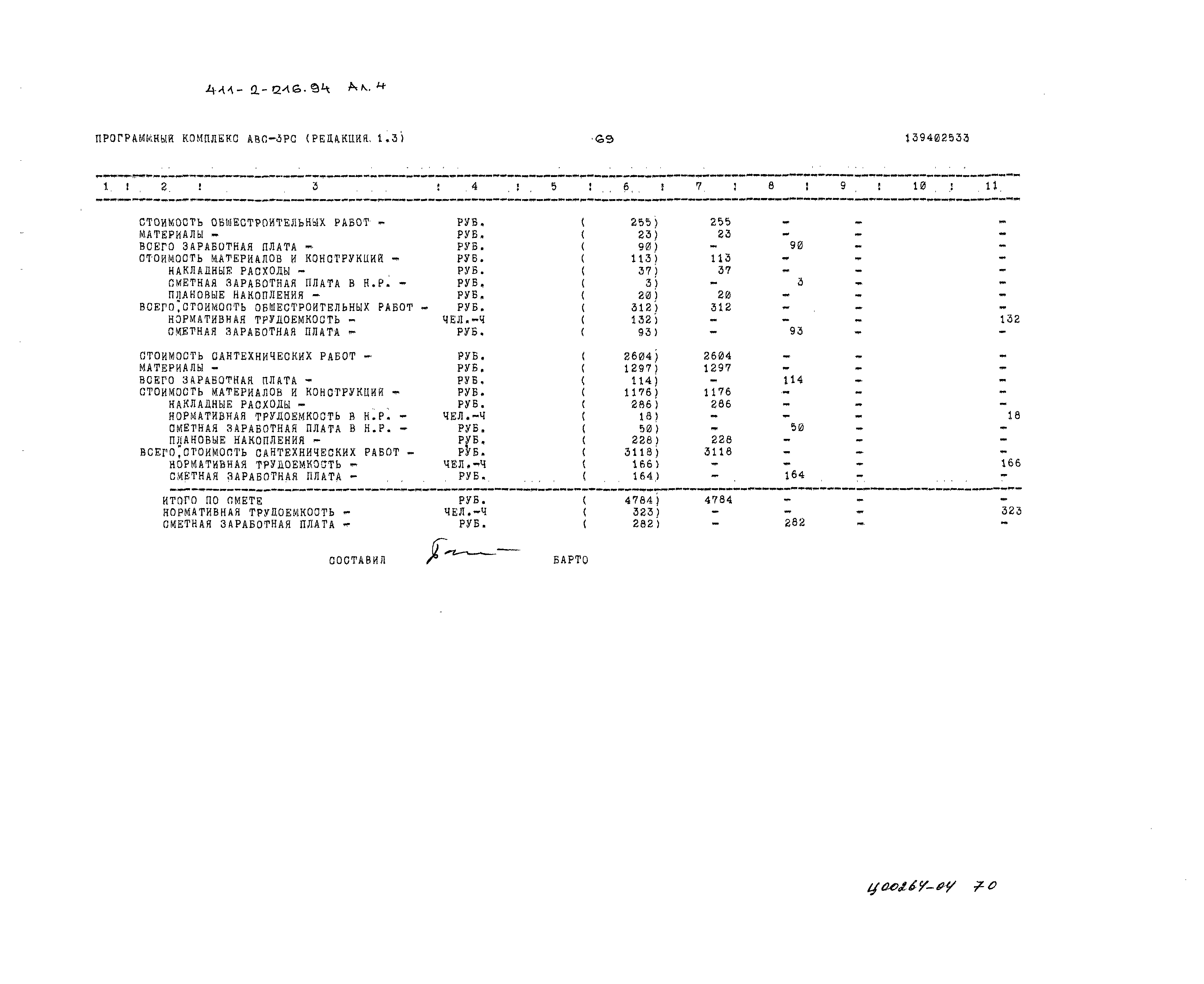 Типовой проект 411-2-216.94
