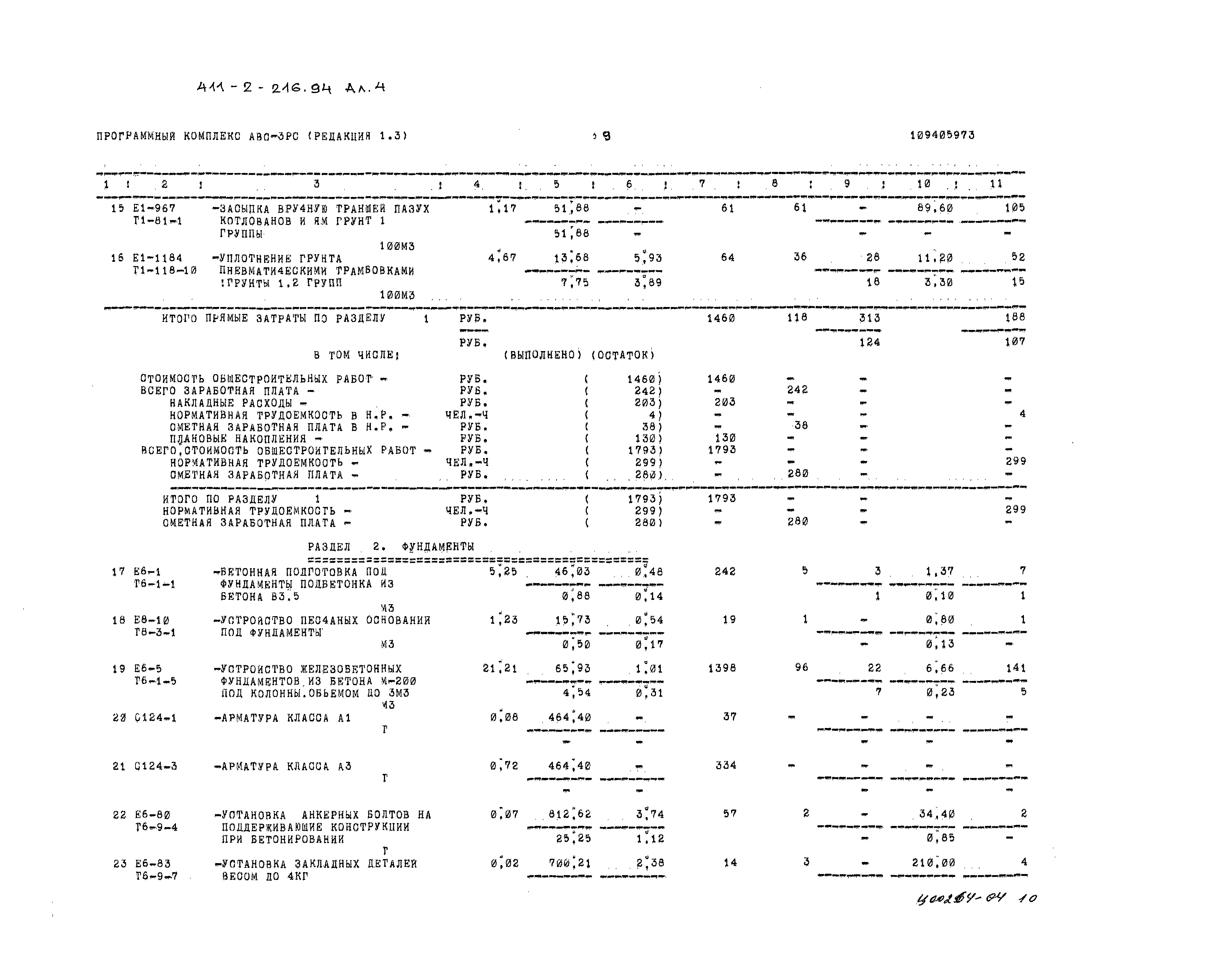 Типовой проект 411-2-216.94