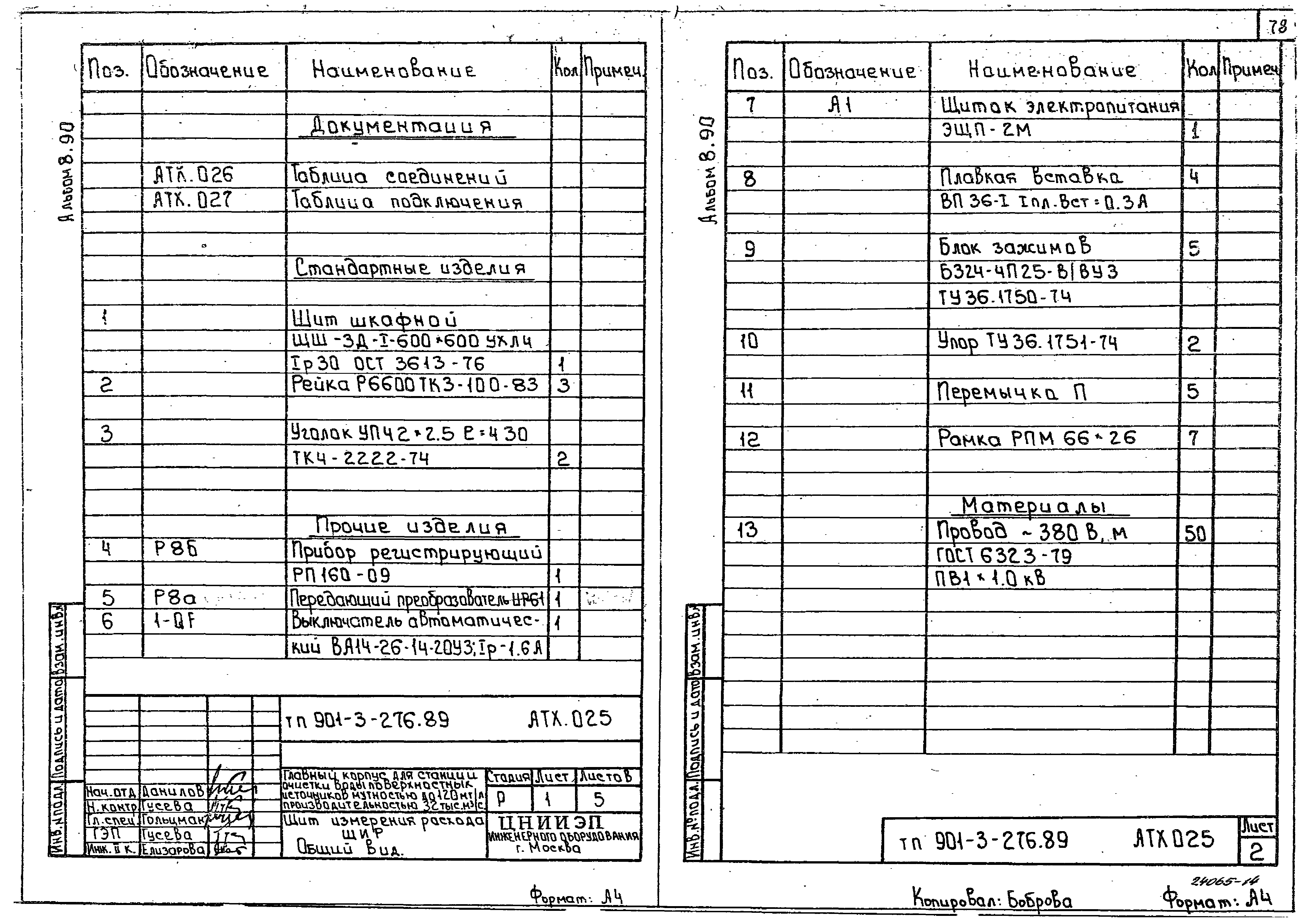 Типовой проект 901-3-276.89