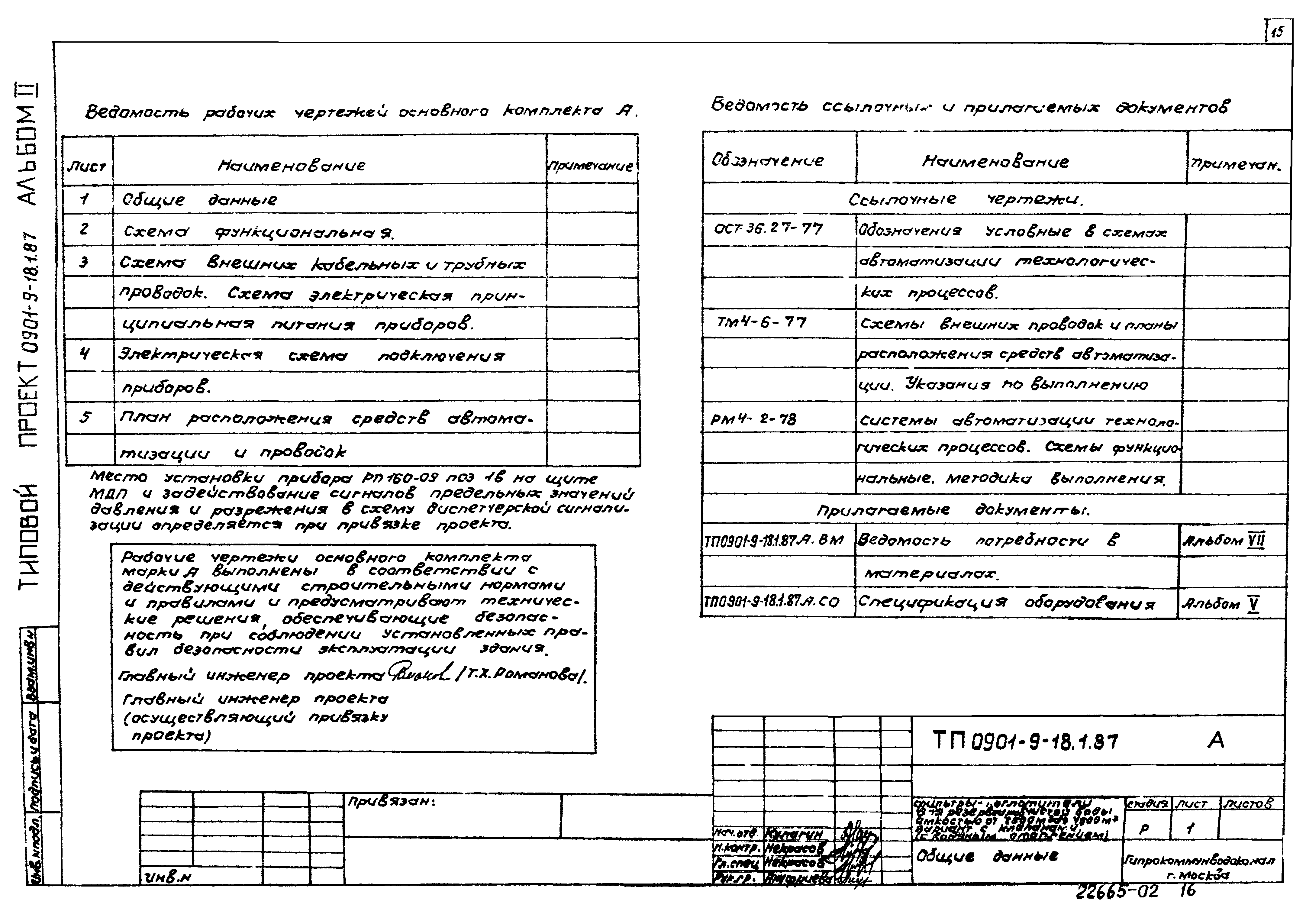 Типовой проект 0901-9-23.87