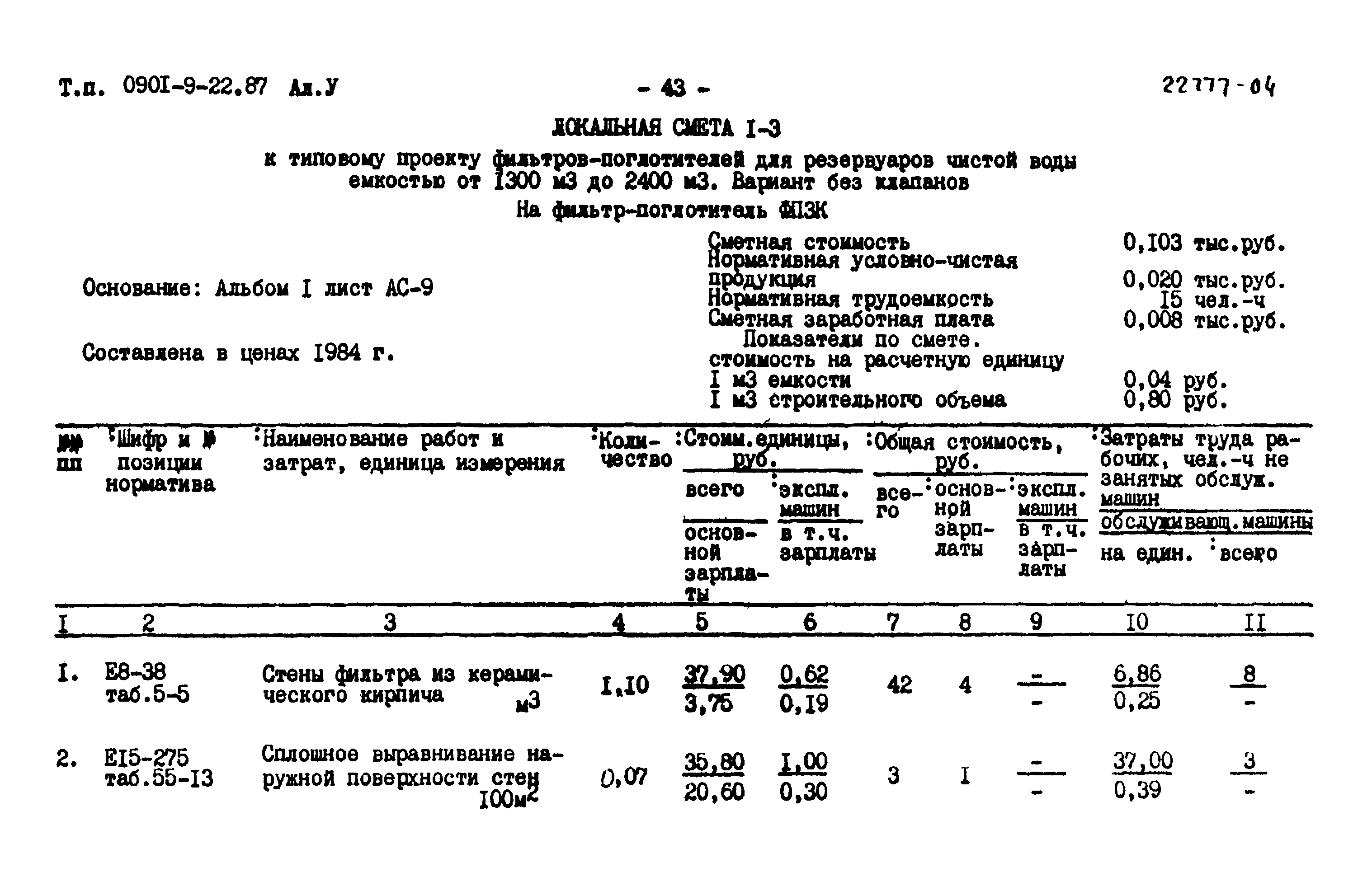 Типовой проект 0901-9-22.87