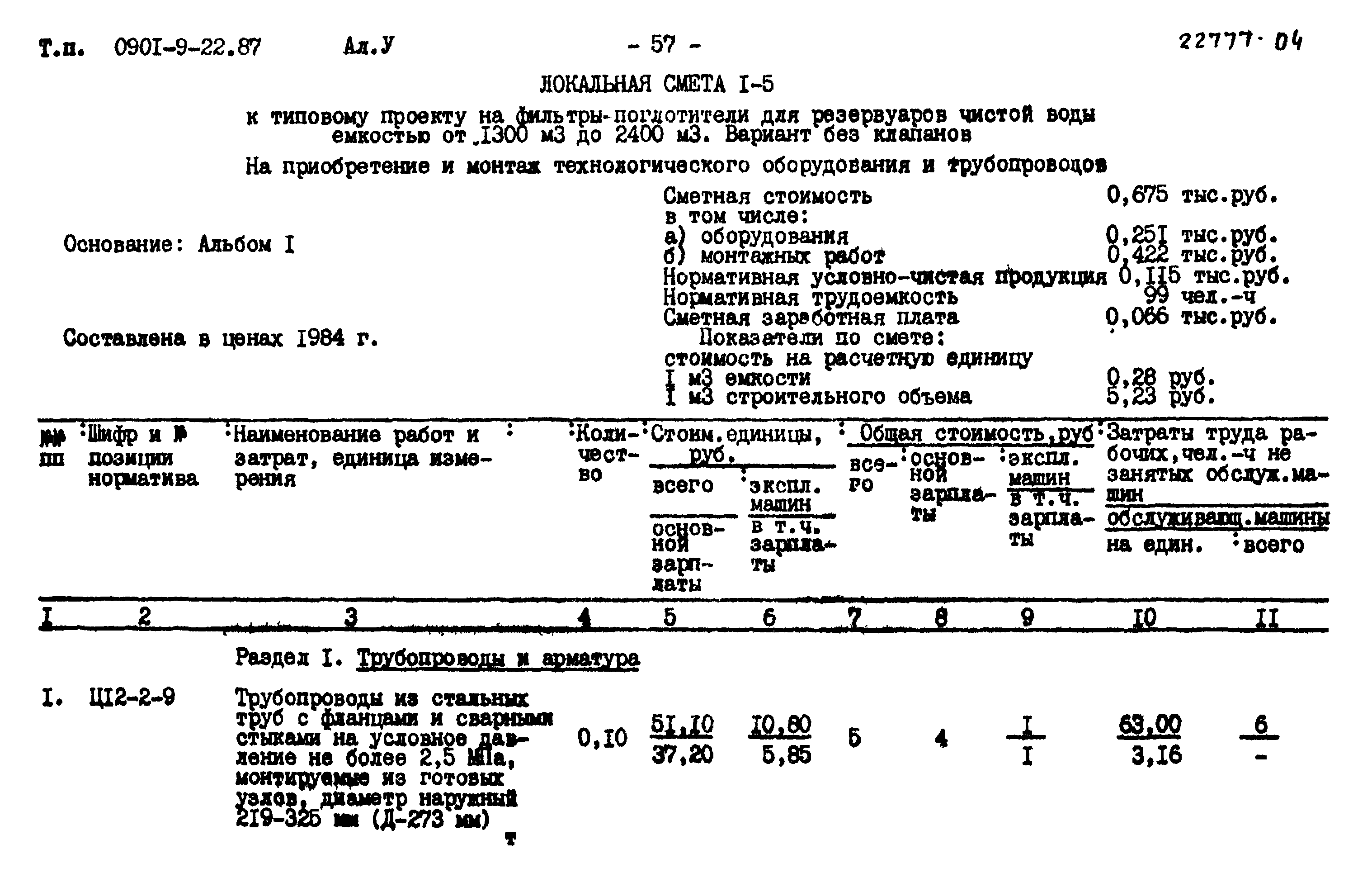 Типовой проект 0901-9-22.87
