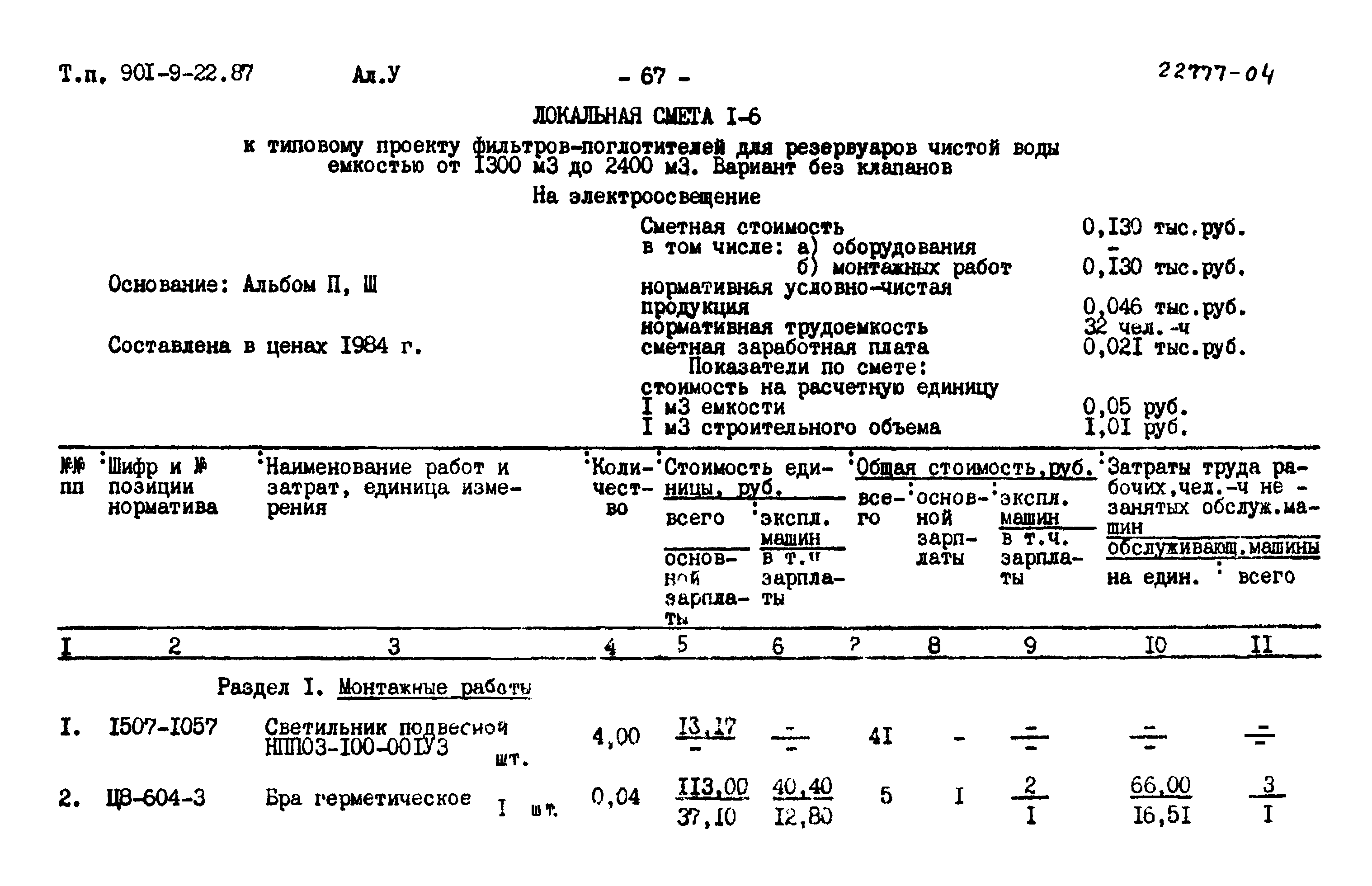 Типовой проект 0901-9-22.87