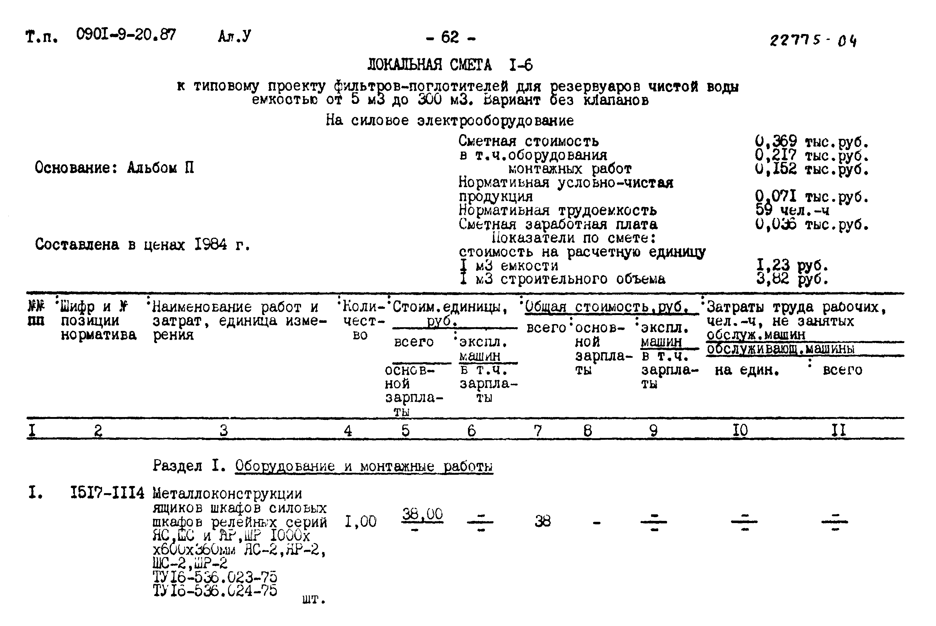 Типовой проект 0901-9-20.87