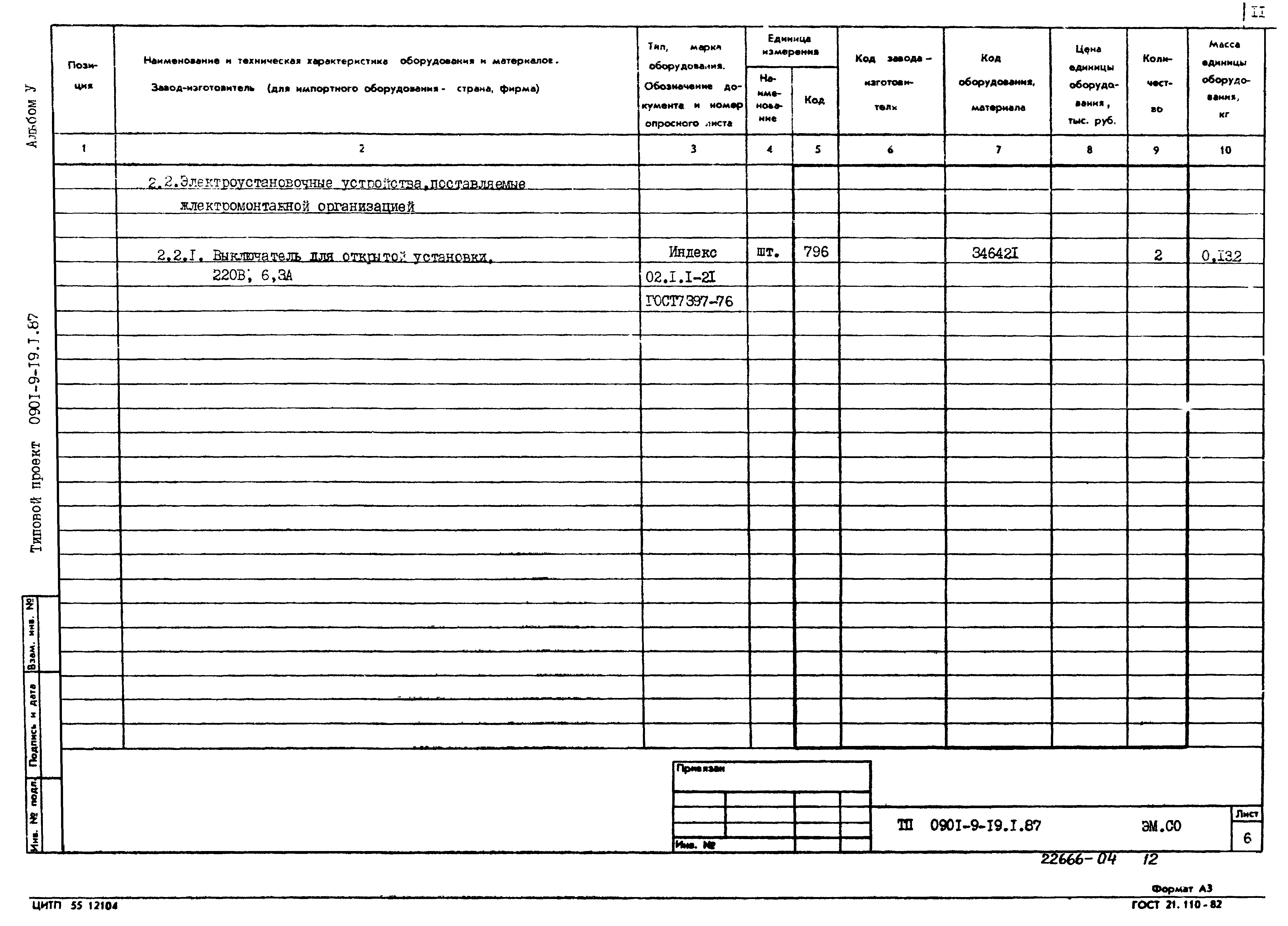 Типовой проект 0901-9-19.2.87