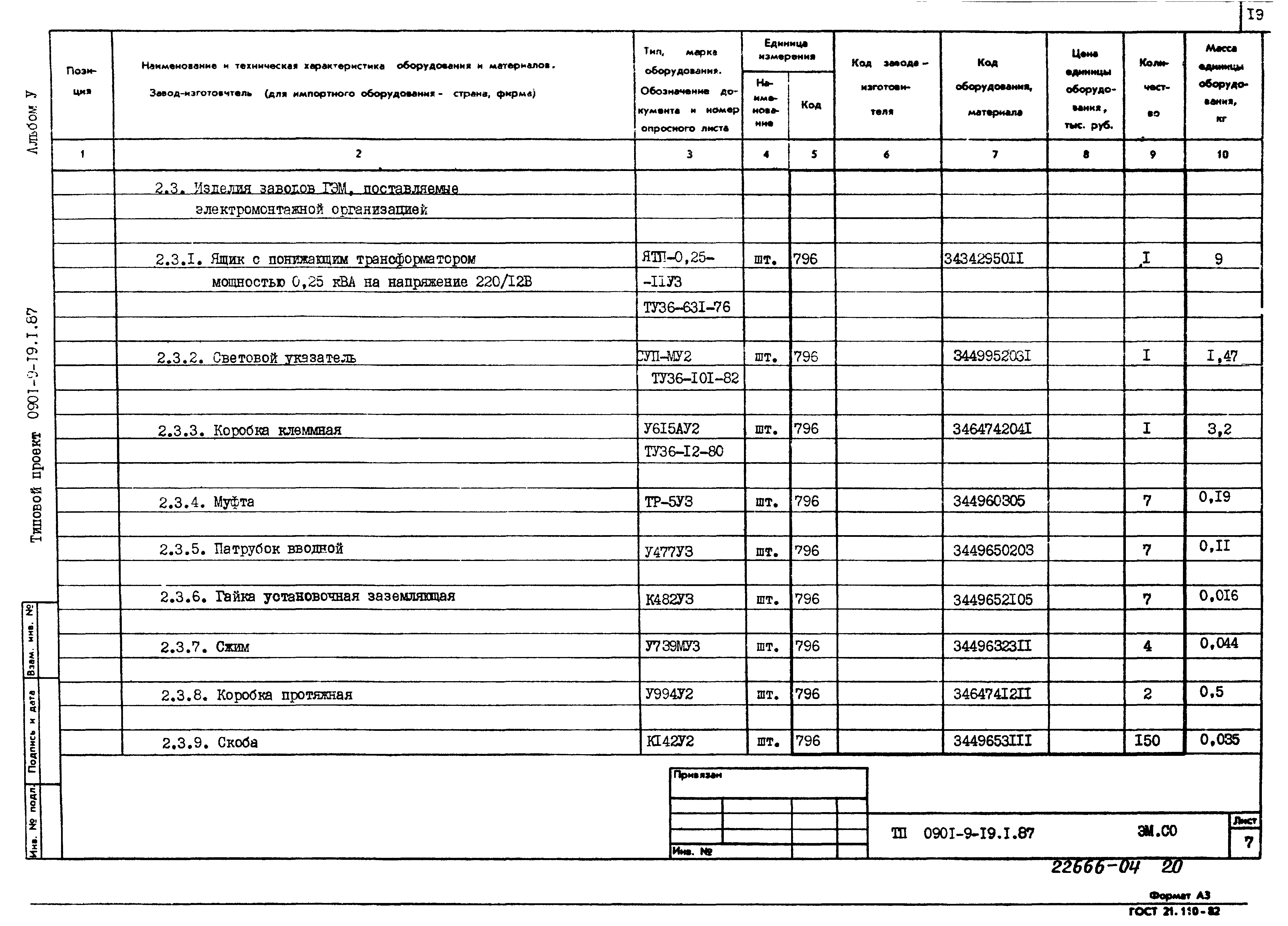 Типовой проект 0901-9-19.1.87
