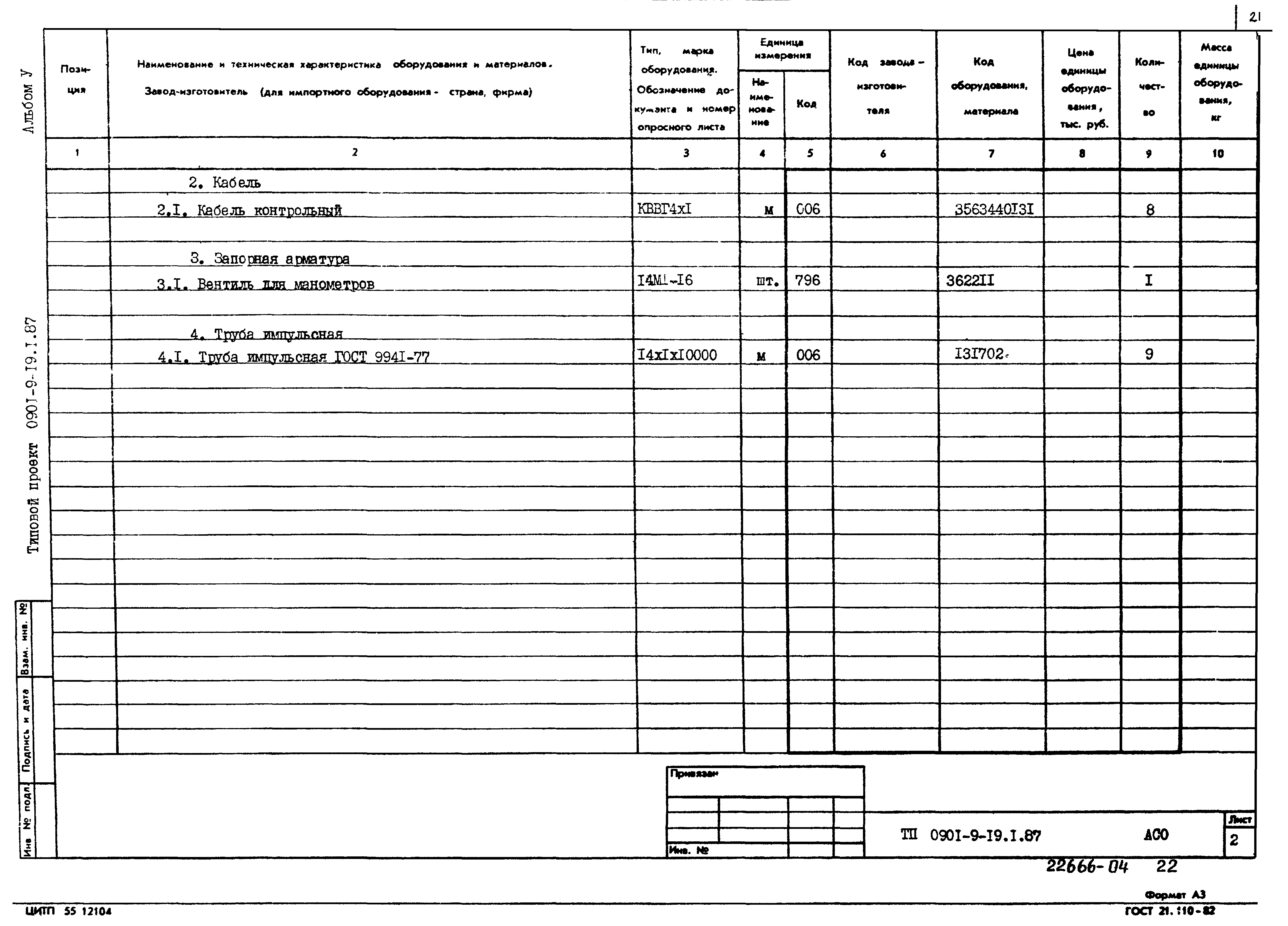 Типовой проект 0901-9-19.1.87