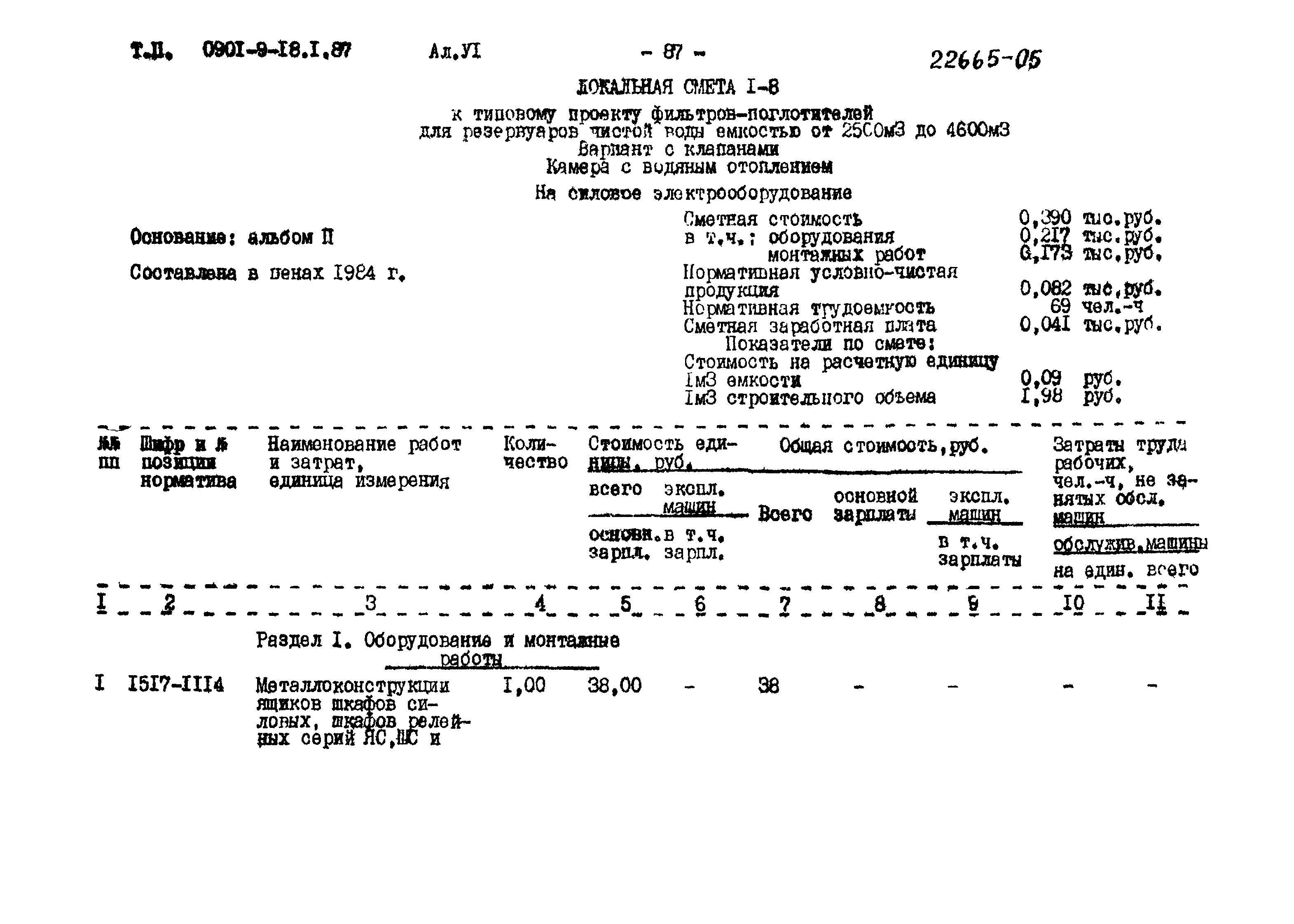 Типовой проект 0901-9-18.1.87