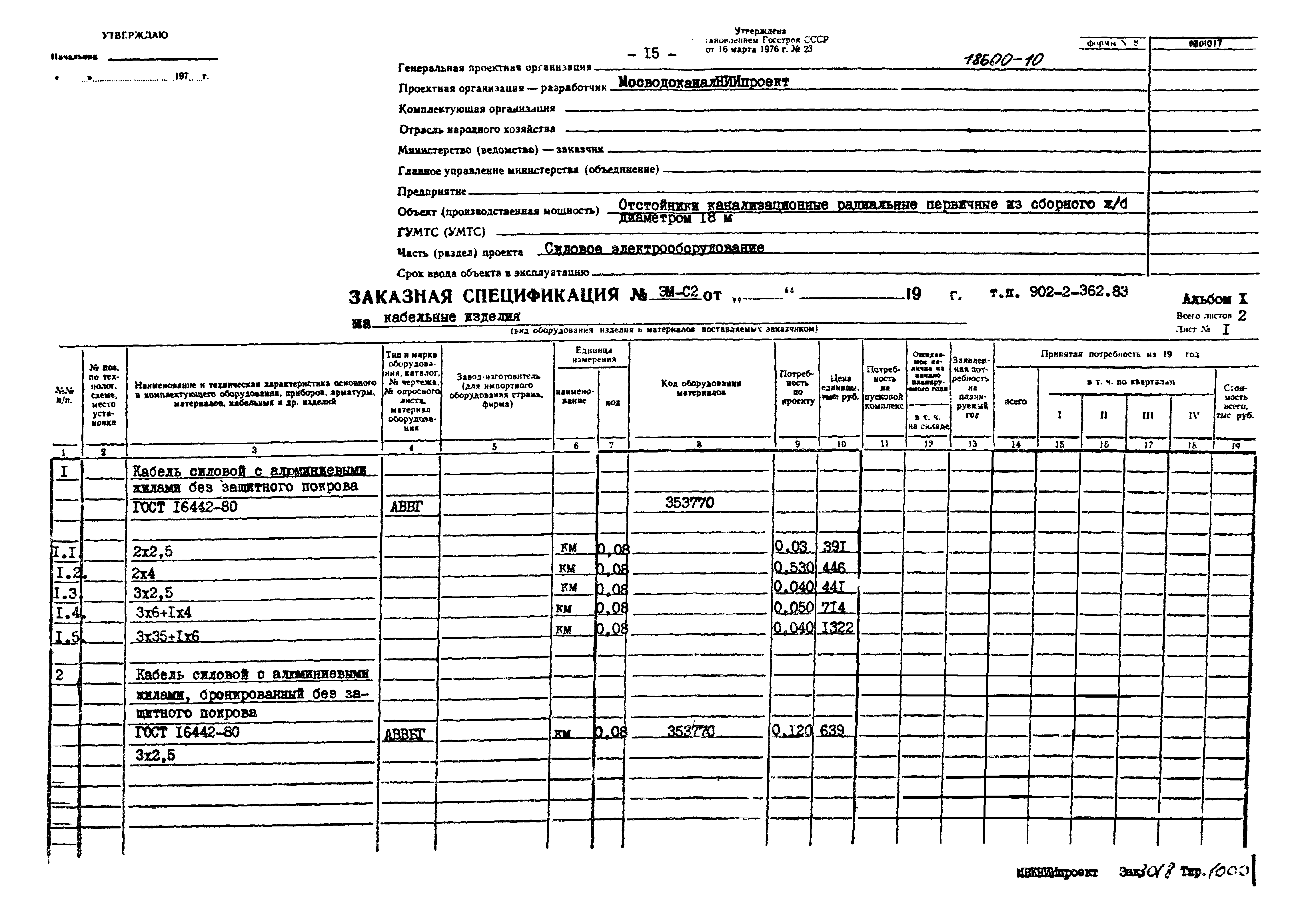 Типовой проект 902-2-362.83