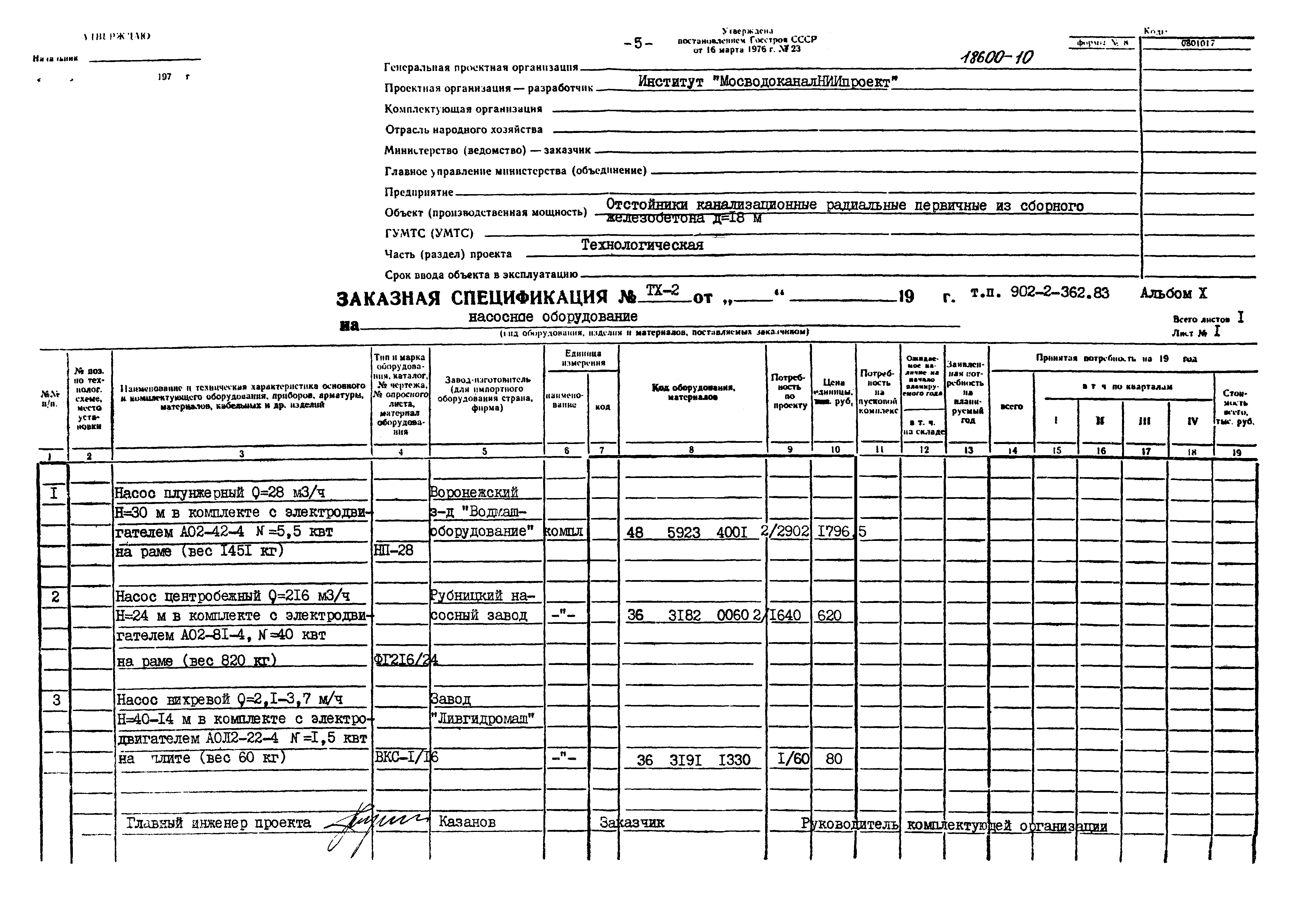 Типовой проект 902-2-362.83