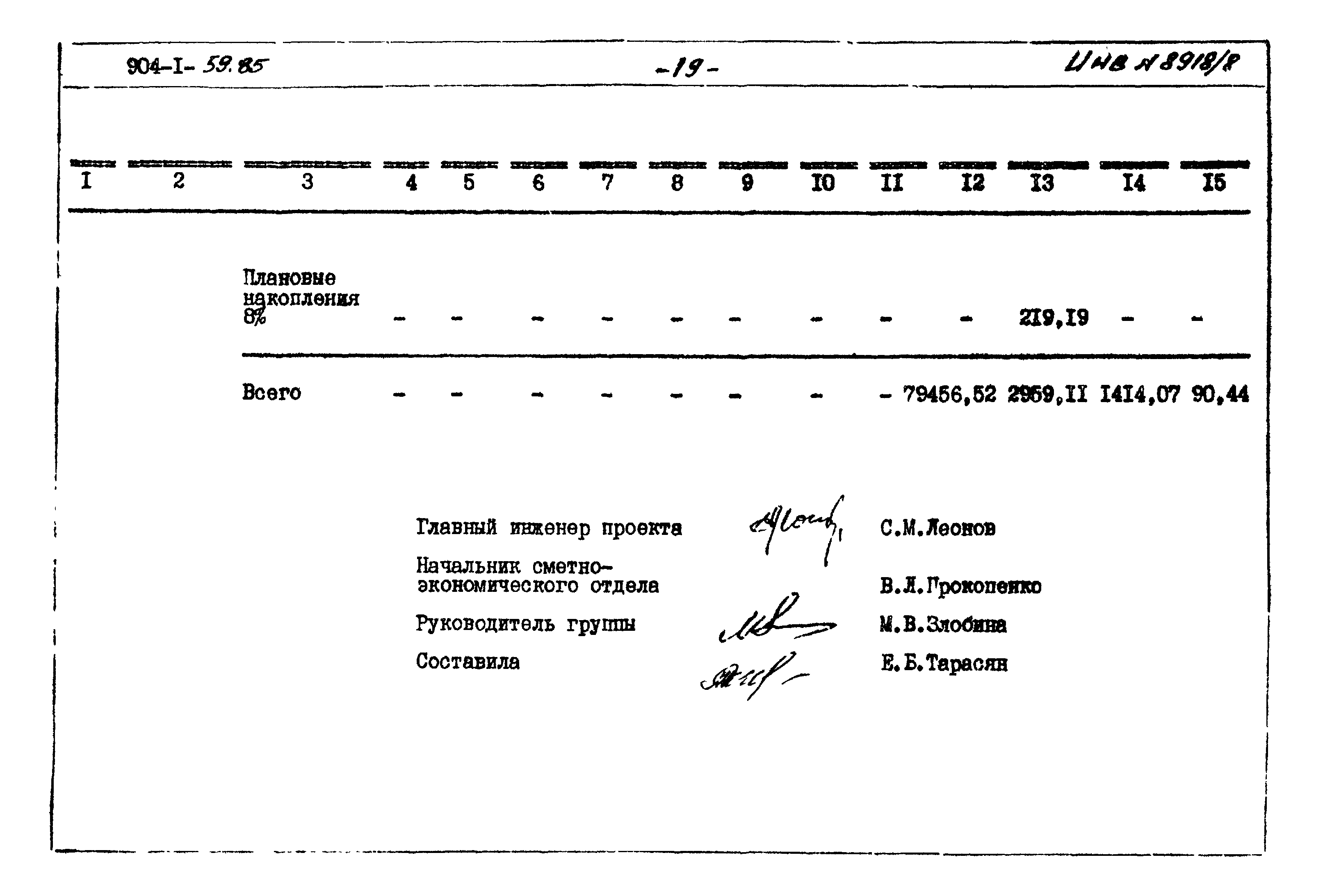 Типовой проект 904-1-59.85