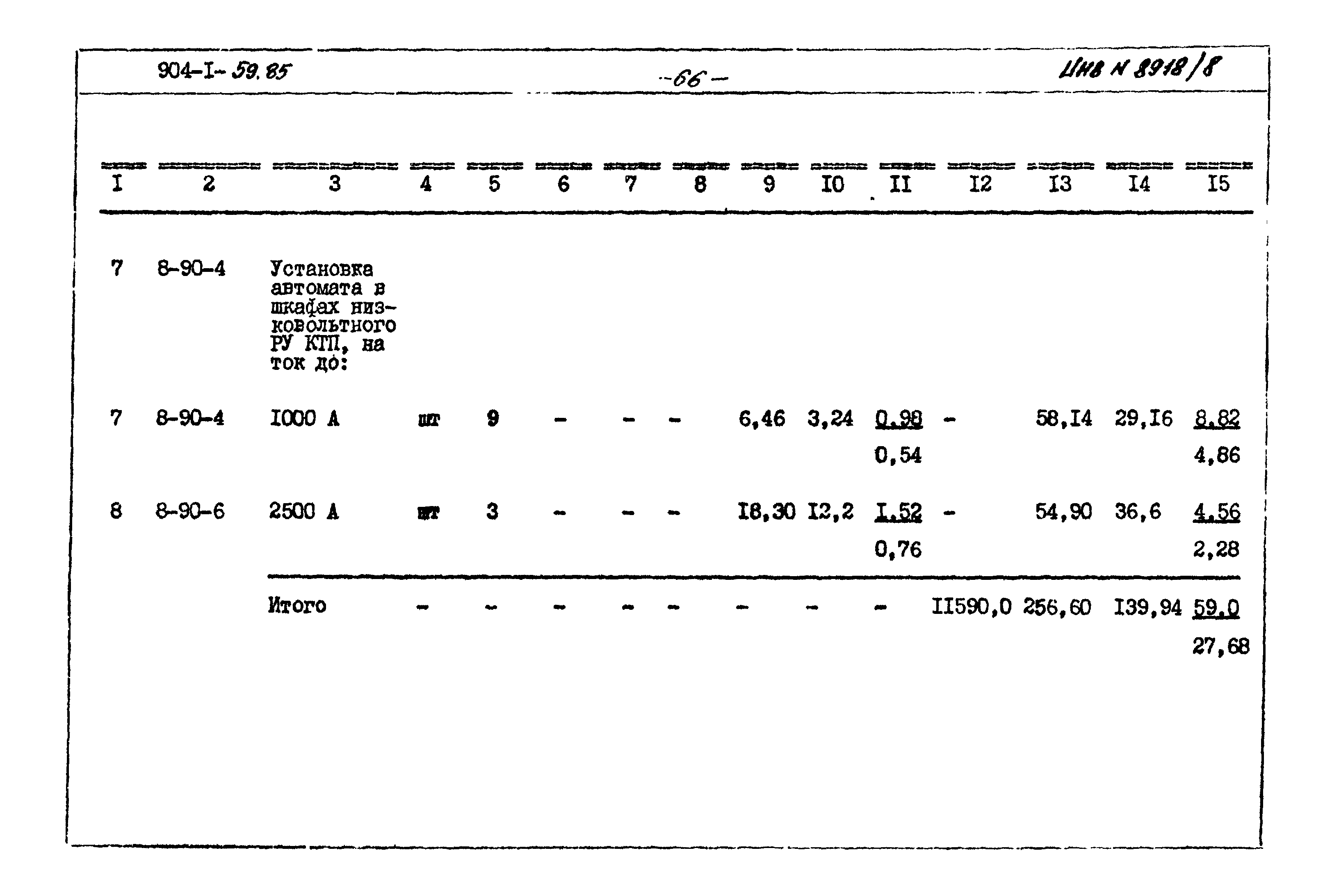 Типовой проект 904-1-59.85