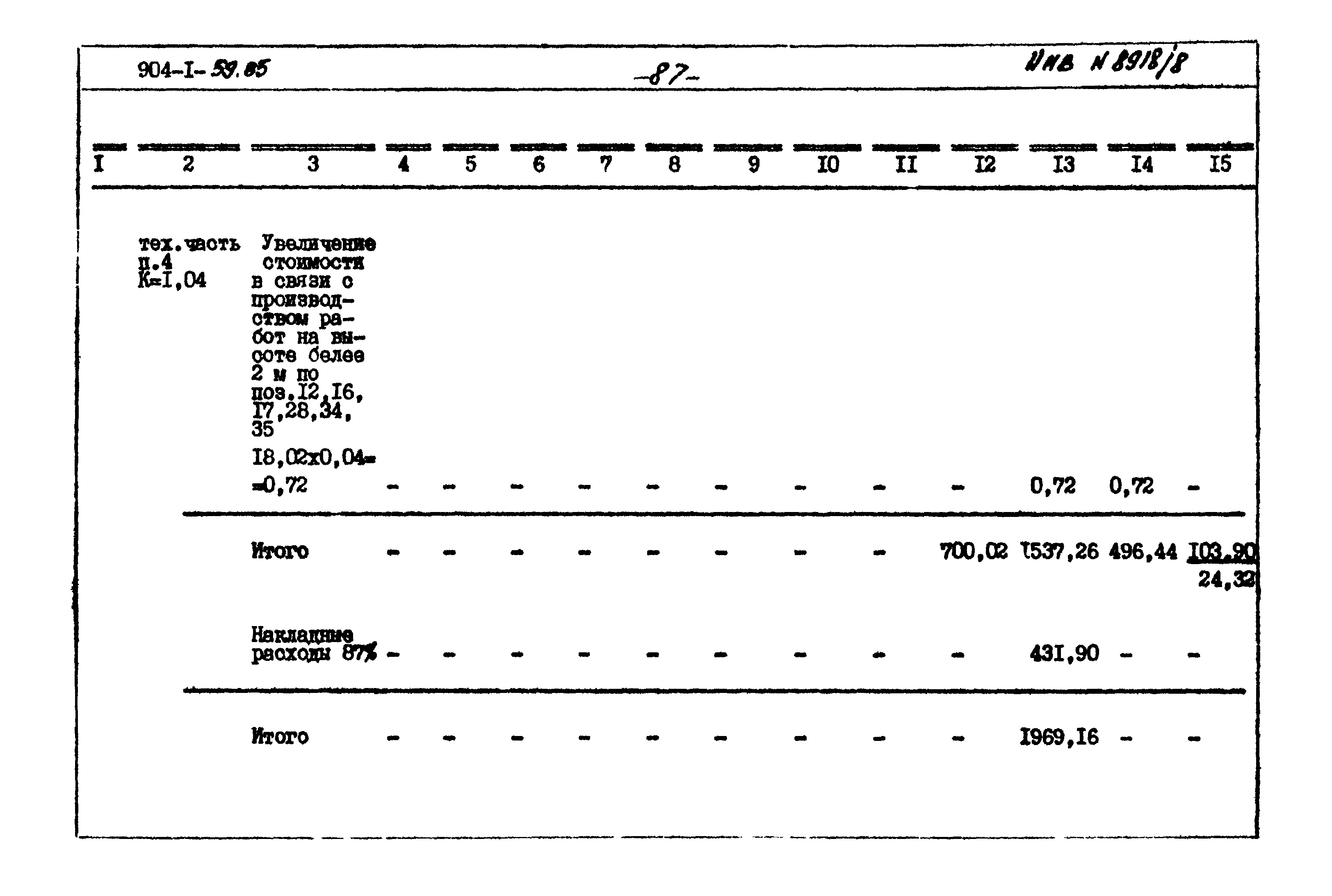 Типовой проект 904-1-59.85