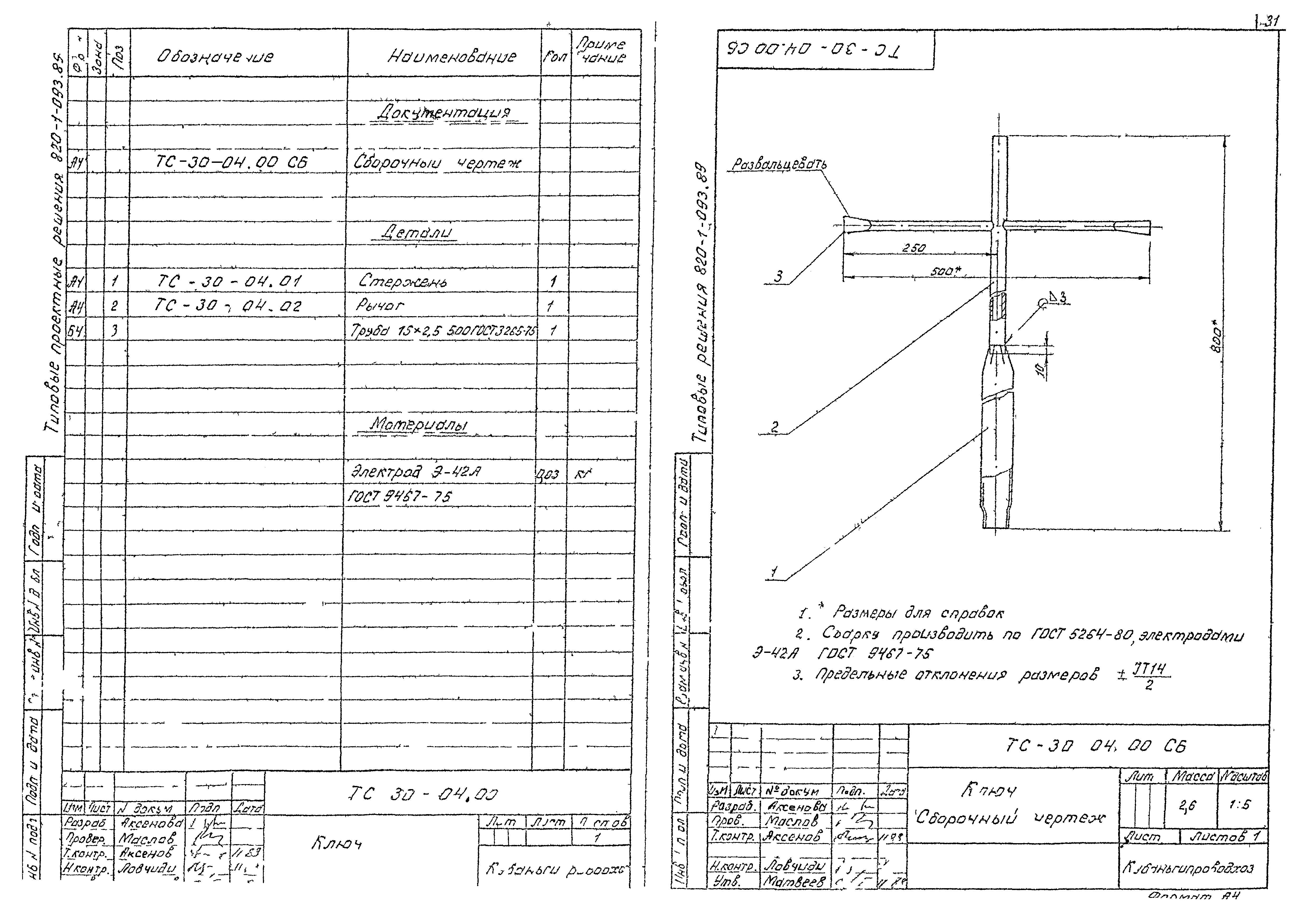 Типовые проектные решения 820-1-093.89