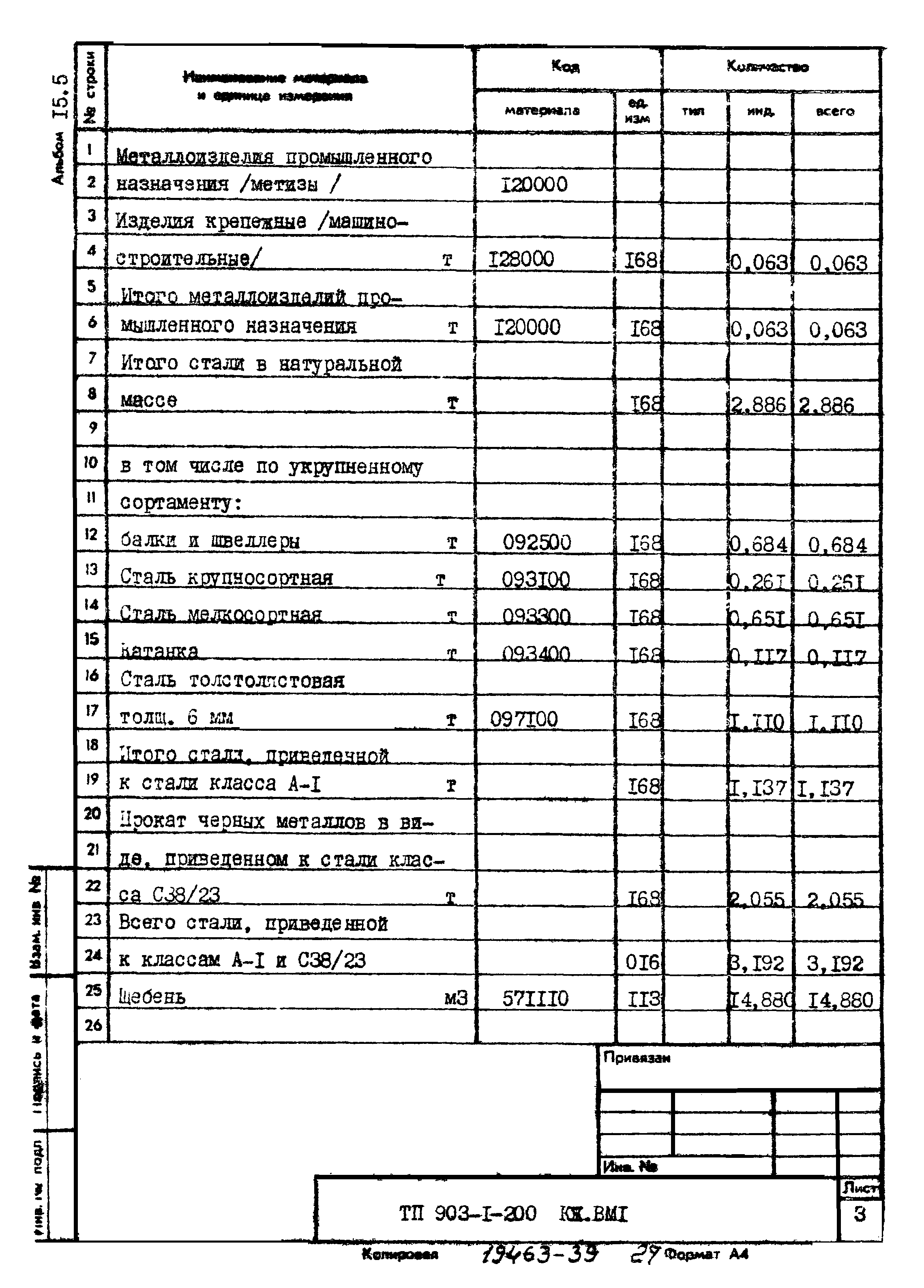 Типовой проект 903-1-200