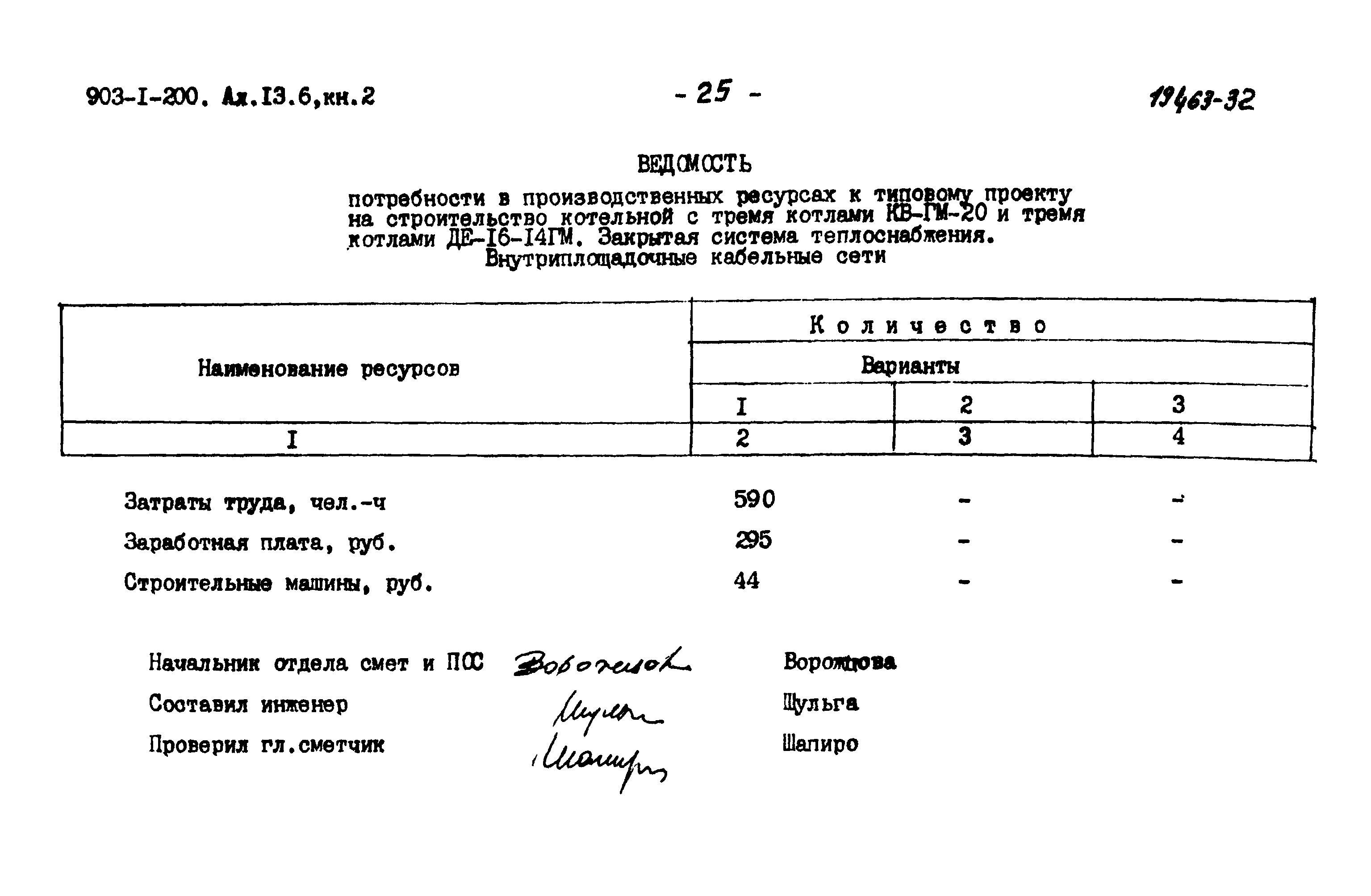 Типовой проект 903-1-200