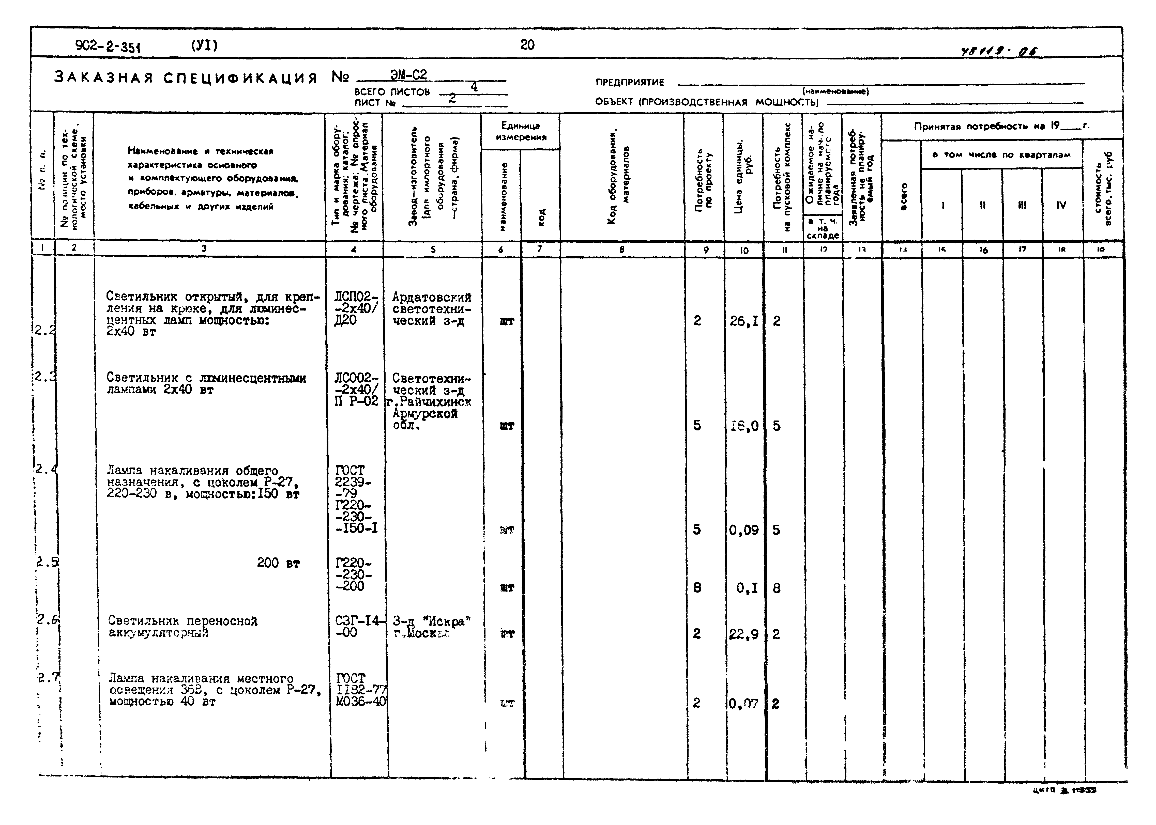 Типовой проект 902-2-351