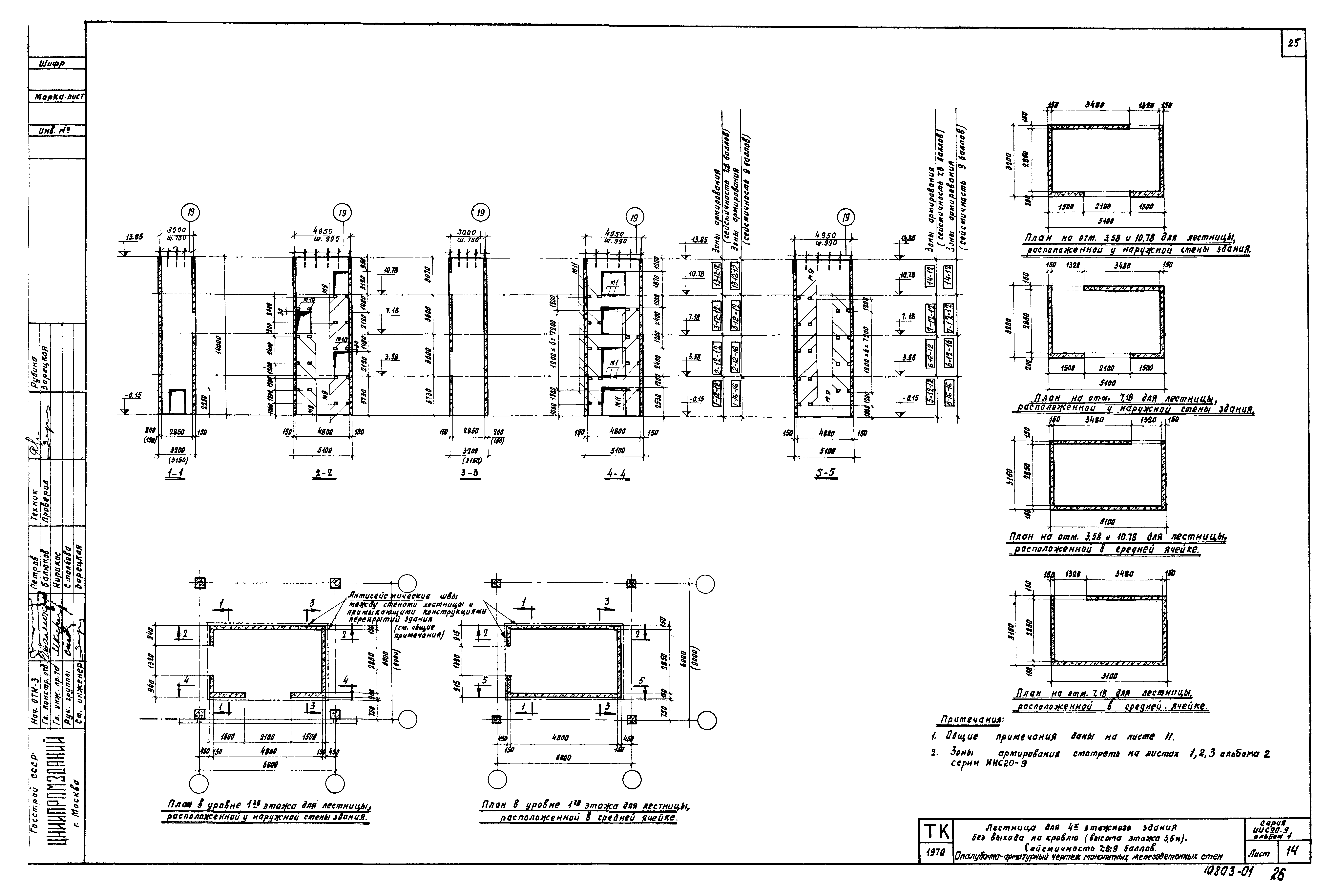 Скачать Серия ИИС20-9 Альбом 1. Общестроительные чертежи