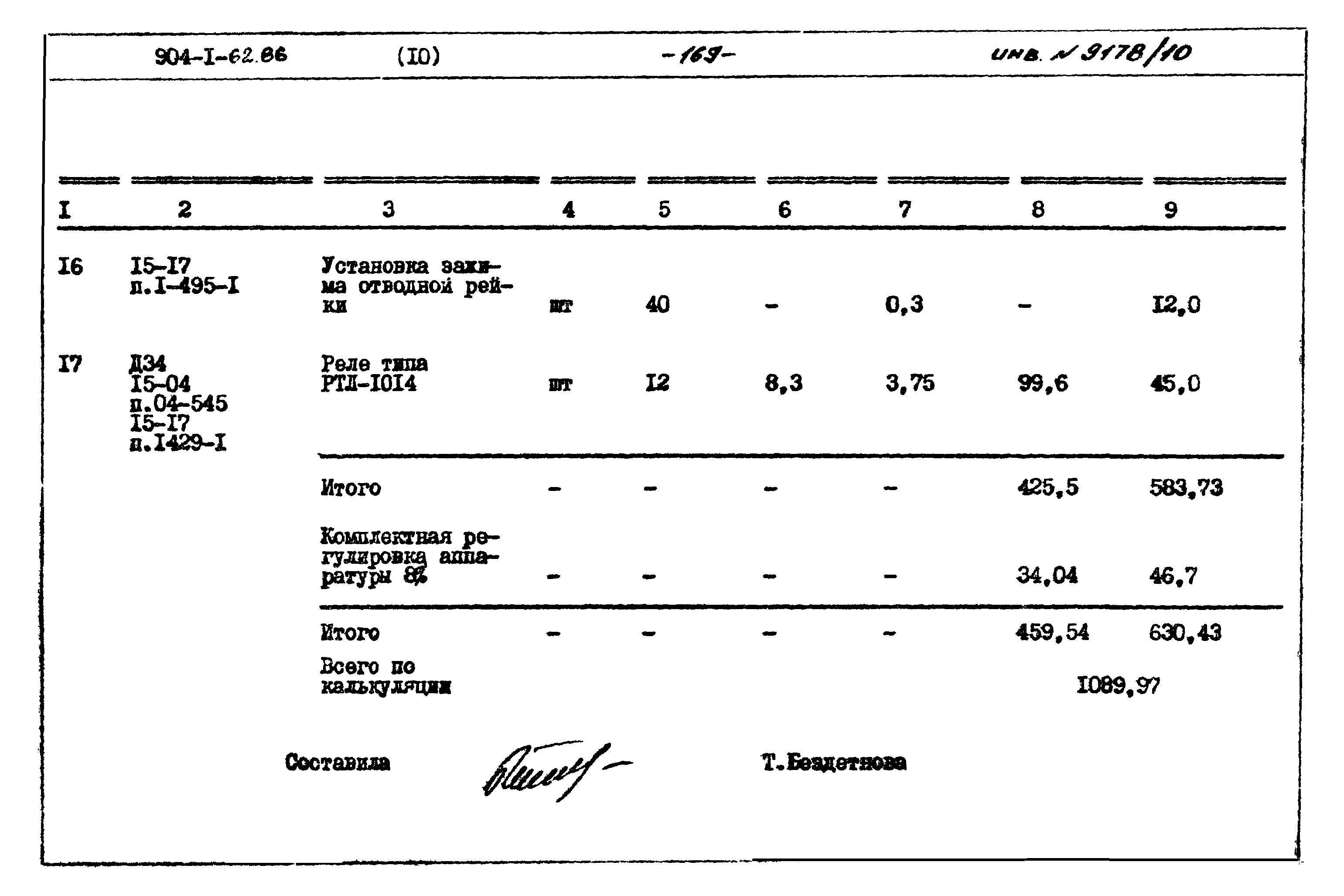 Типовой проект 904-1-62.86
