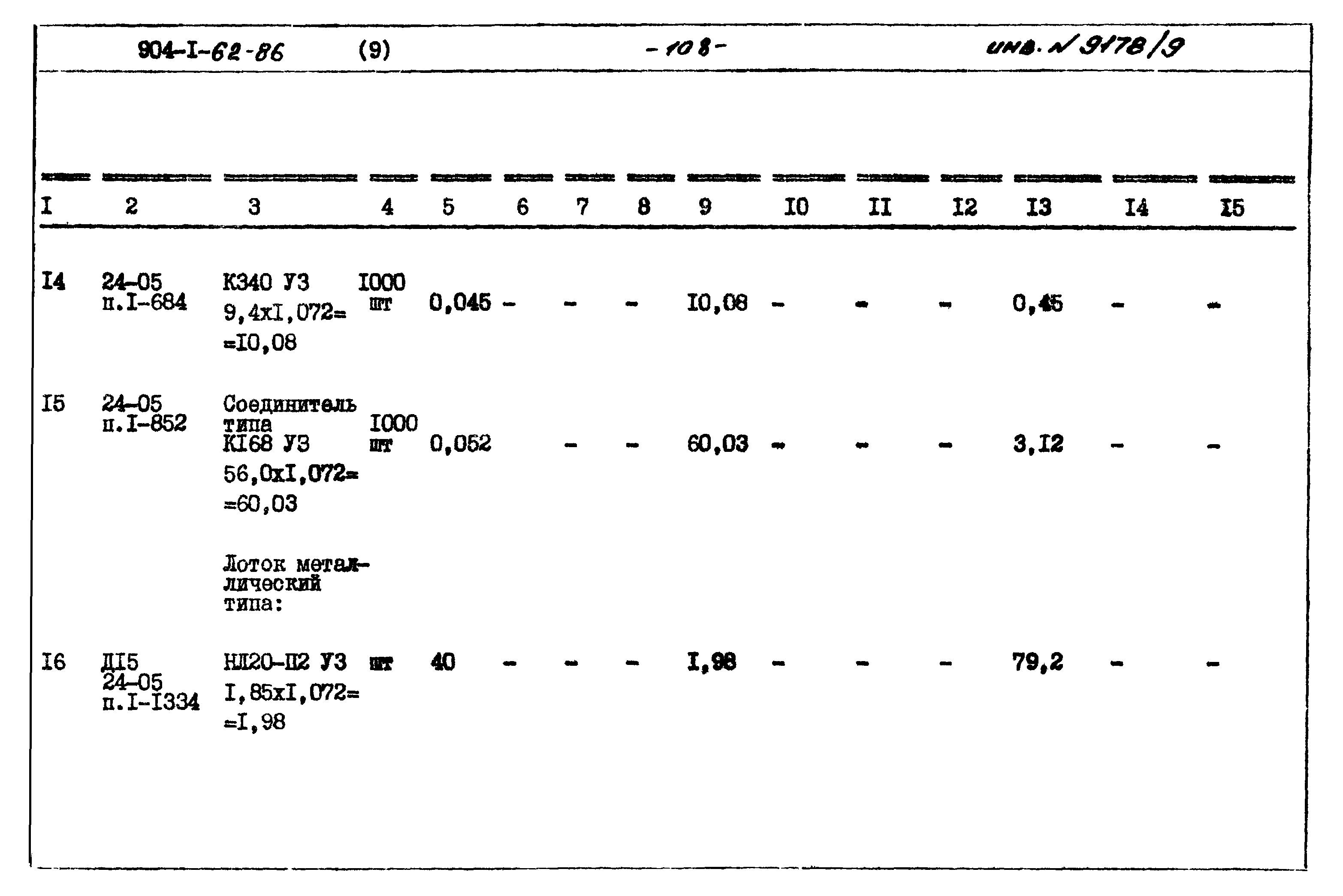 Типовой проект 904-1-62.86