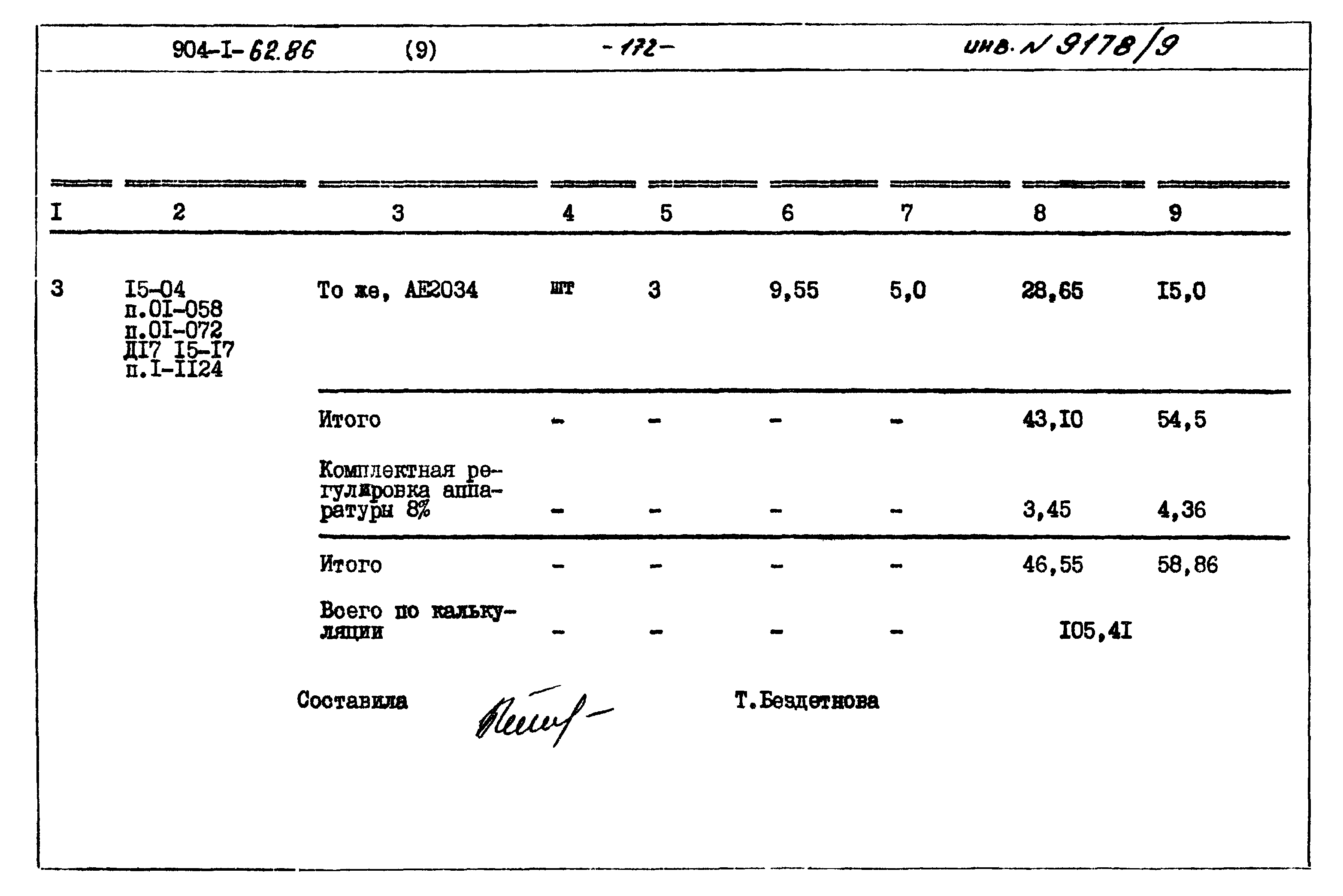 Типовой проект 904-1-62.86