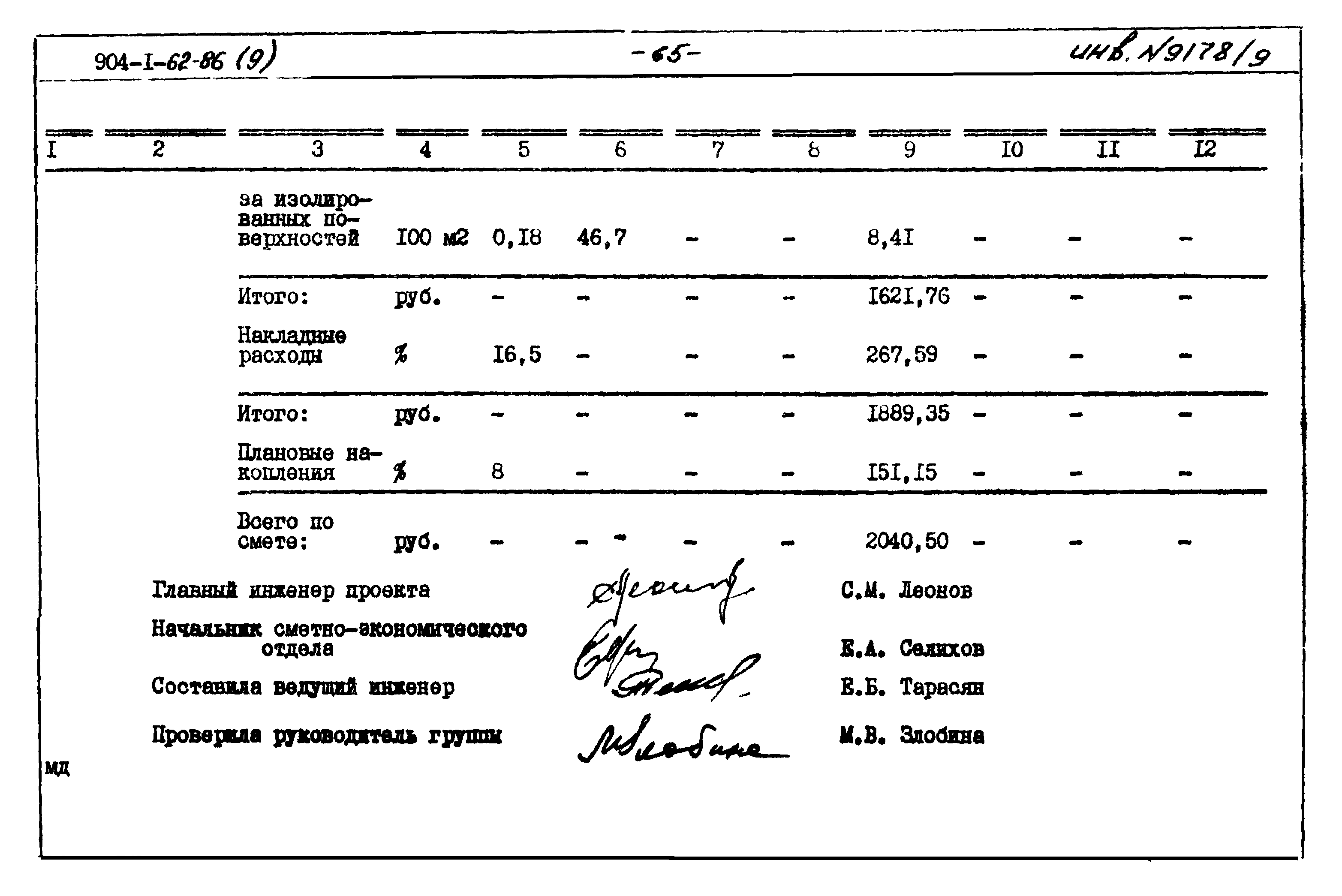 Типовой проект 904-1-62.86