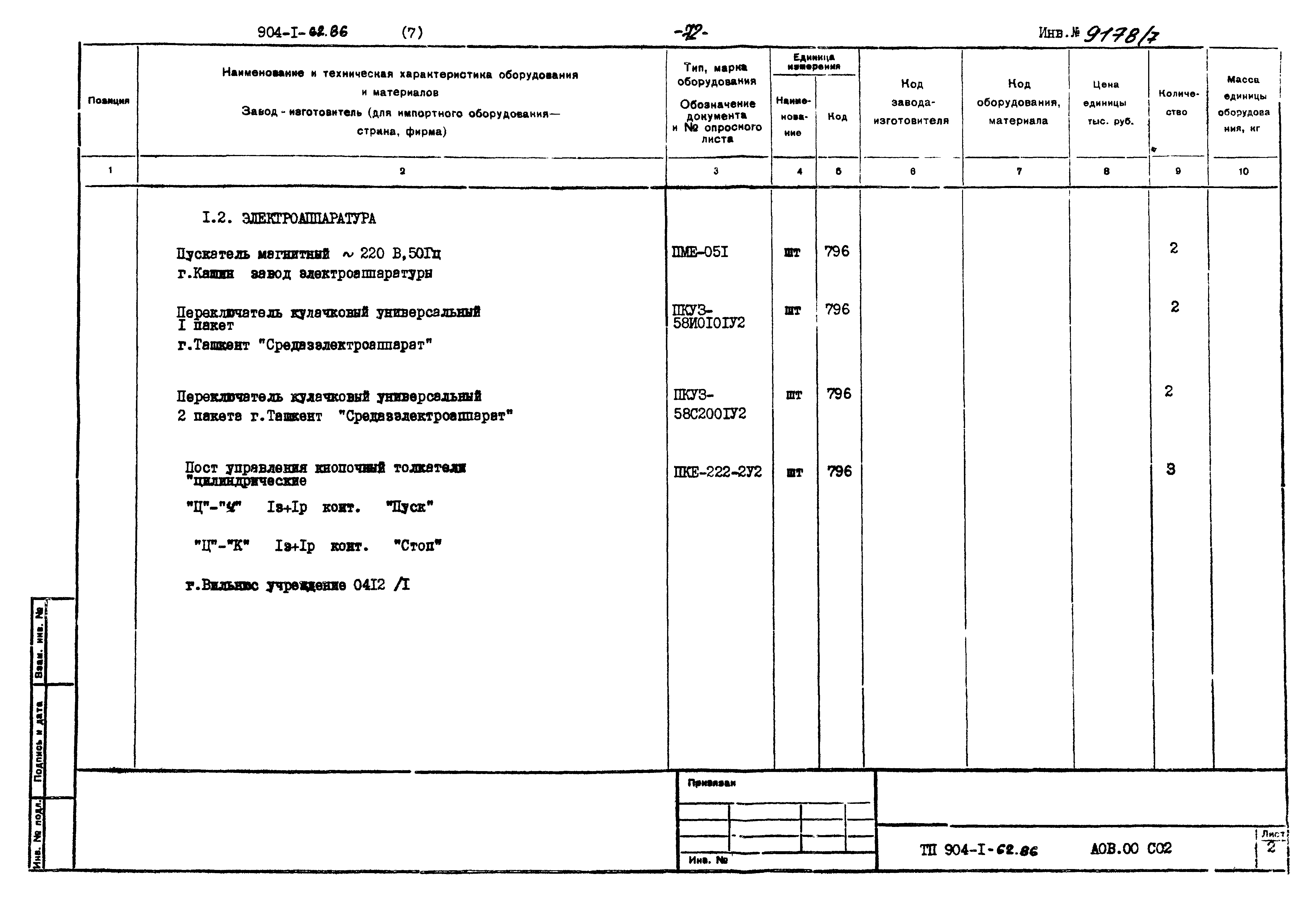 Типовой проект 904-1-62.86