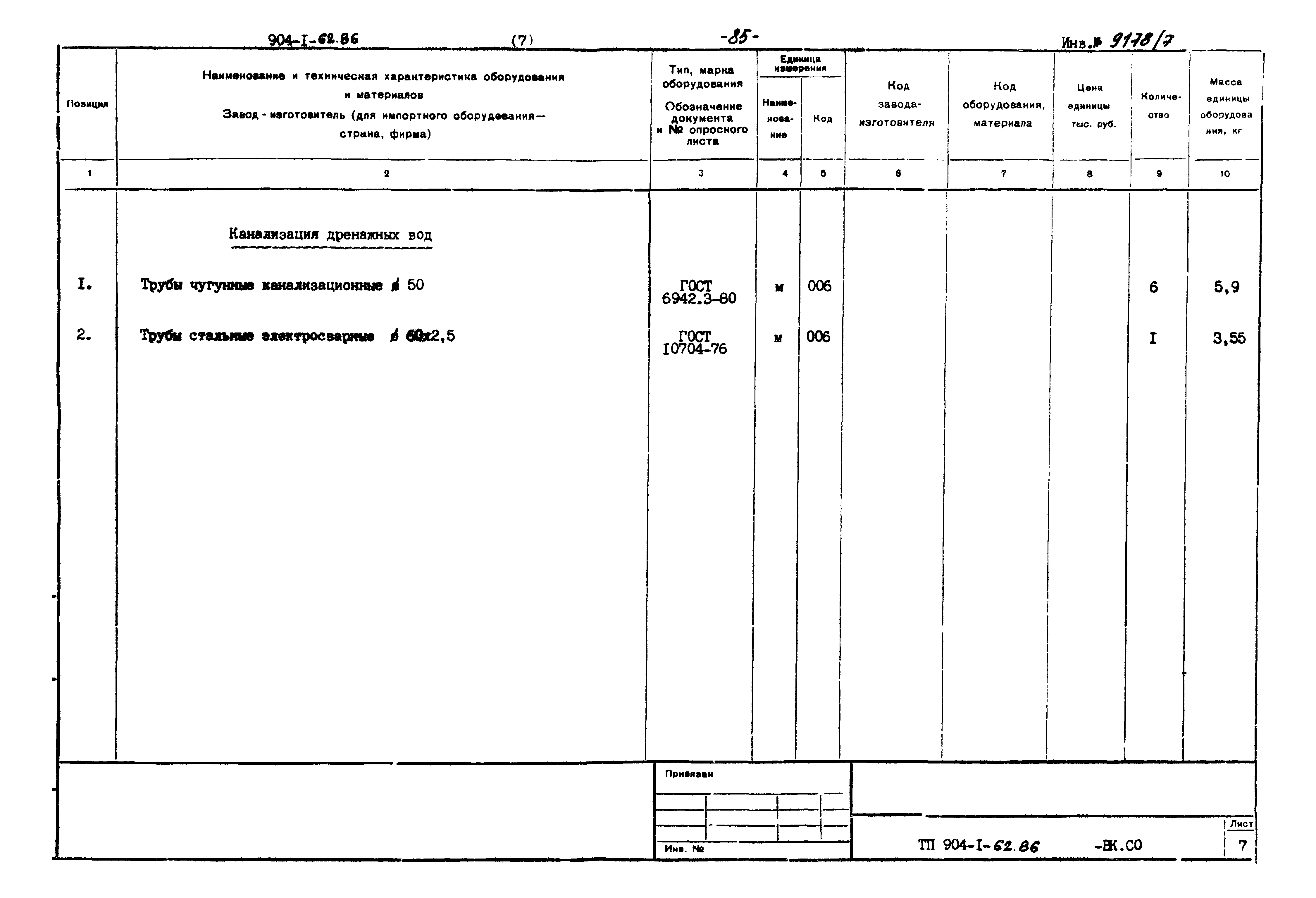 Типовой проект 904-1-62.86