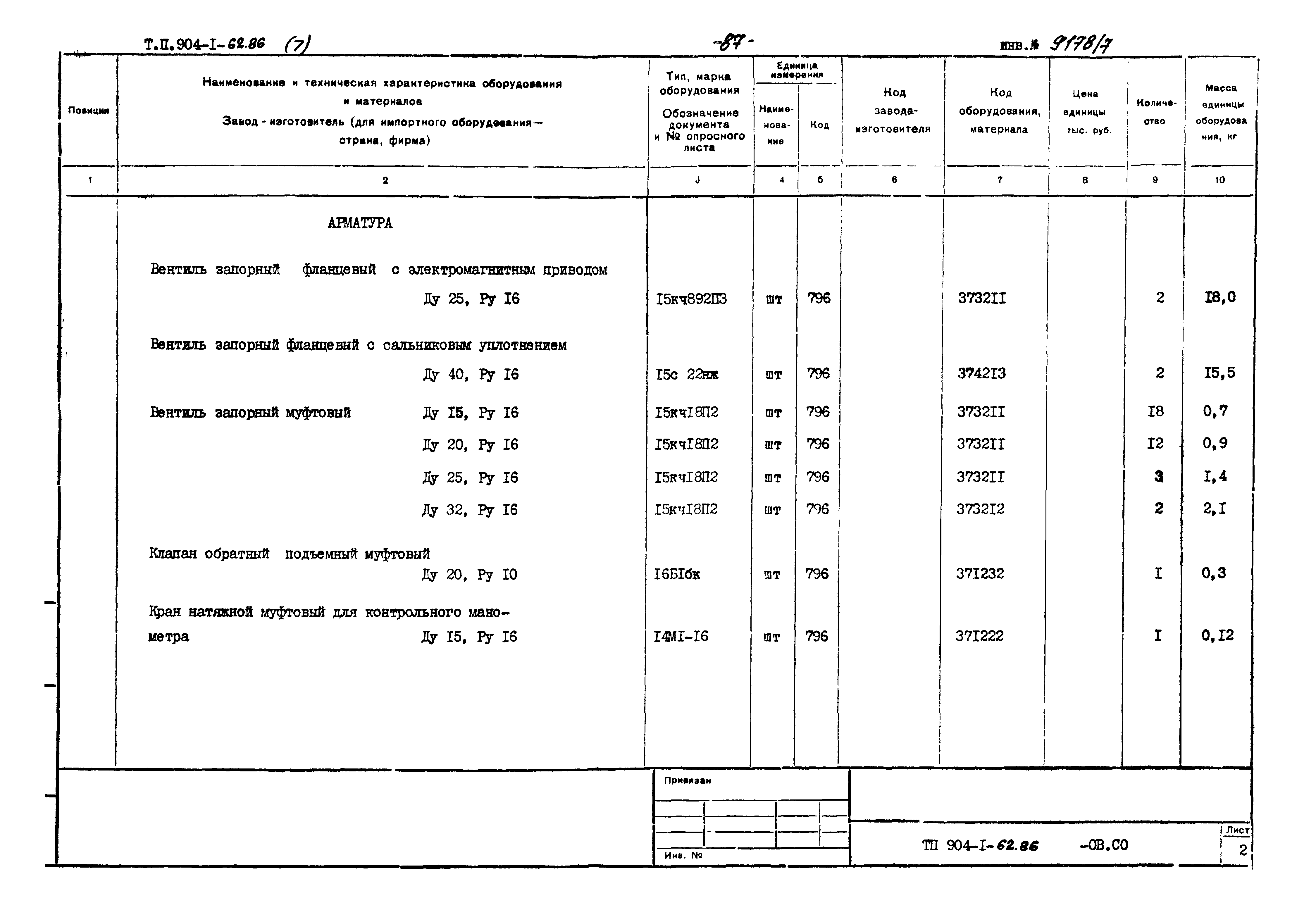 Типовой проект 904-1-62.86