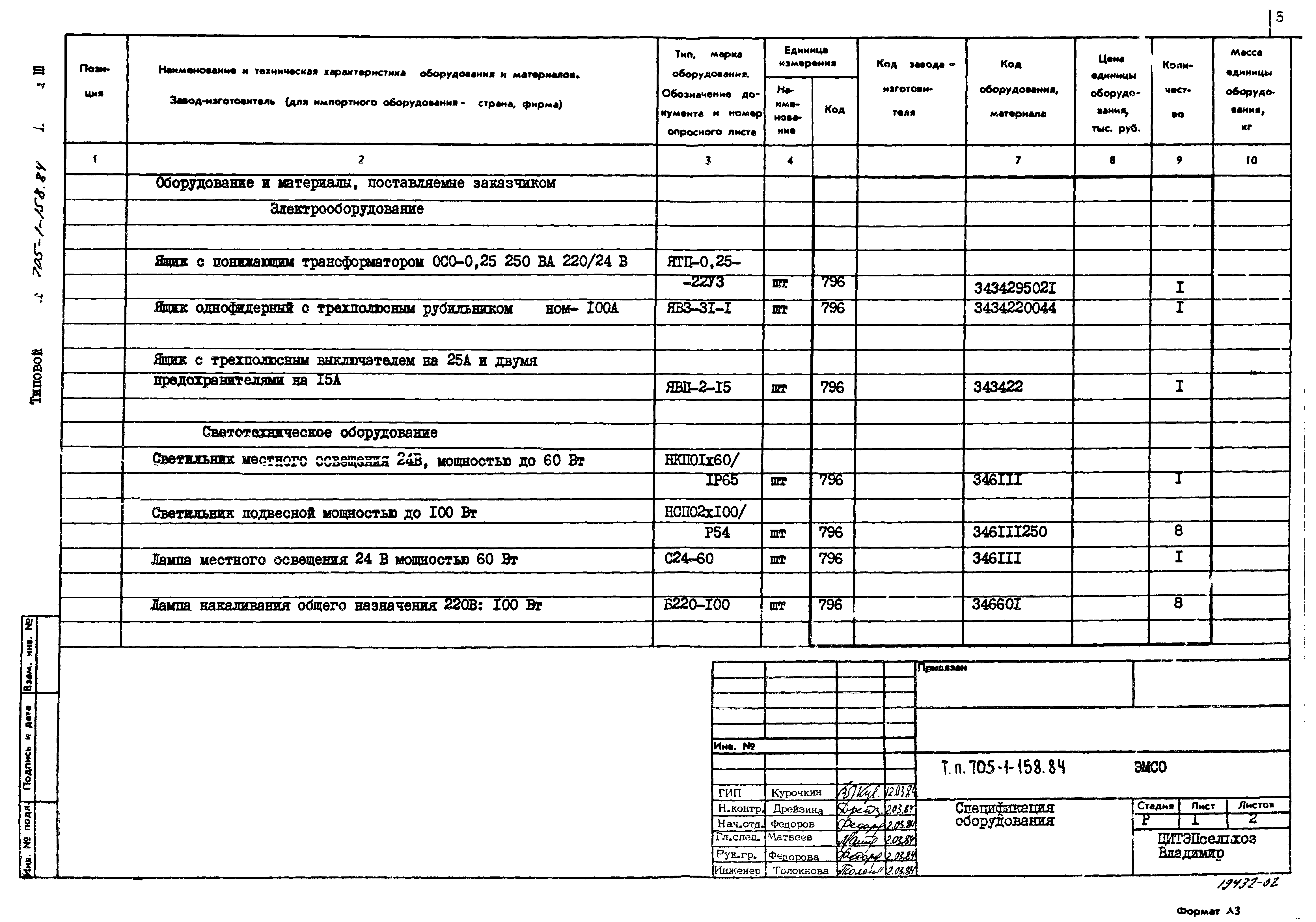 Типовой проект 705-1-158.84