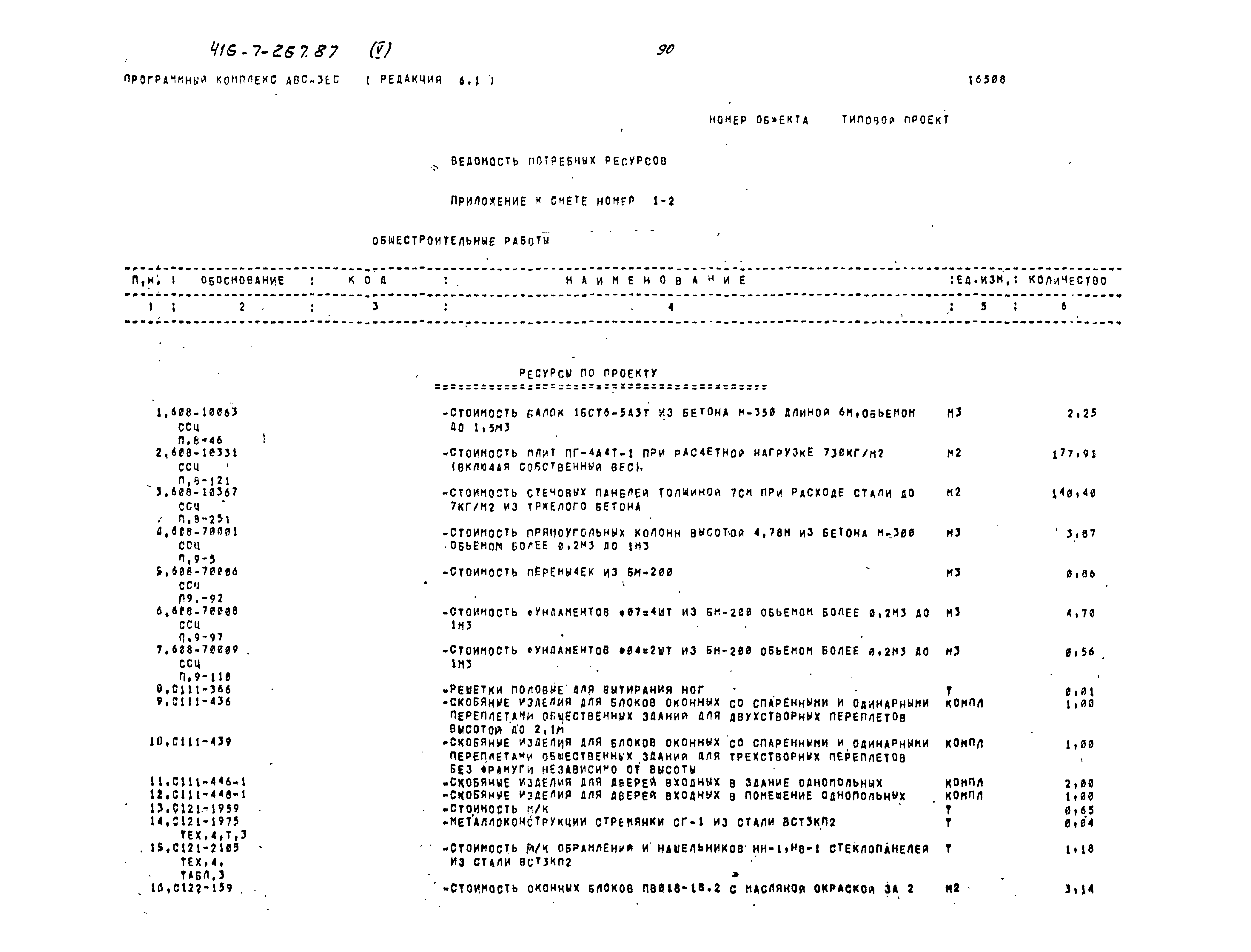Типовой проект 416-7-267.87