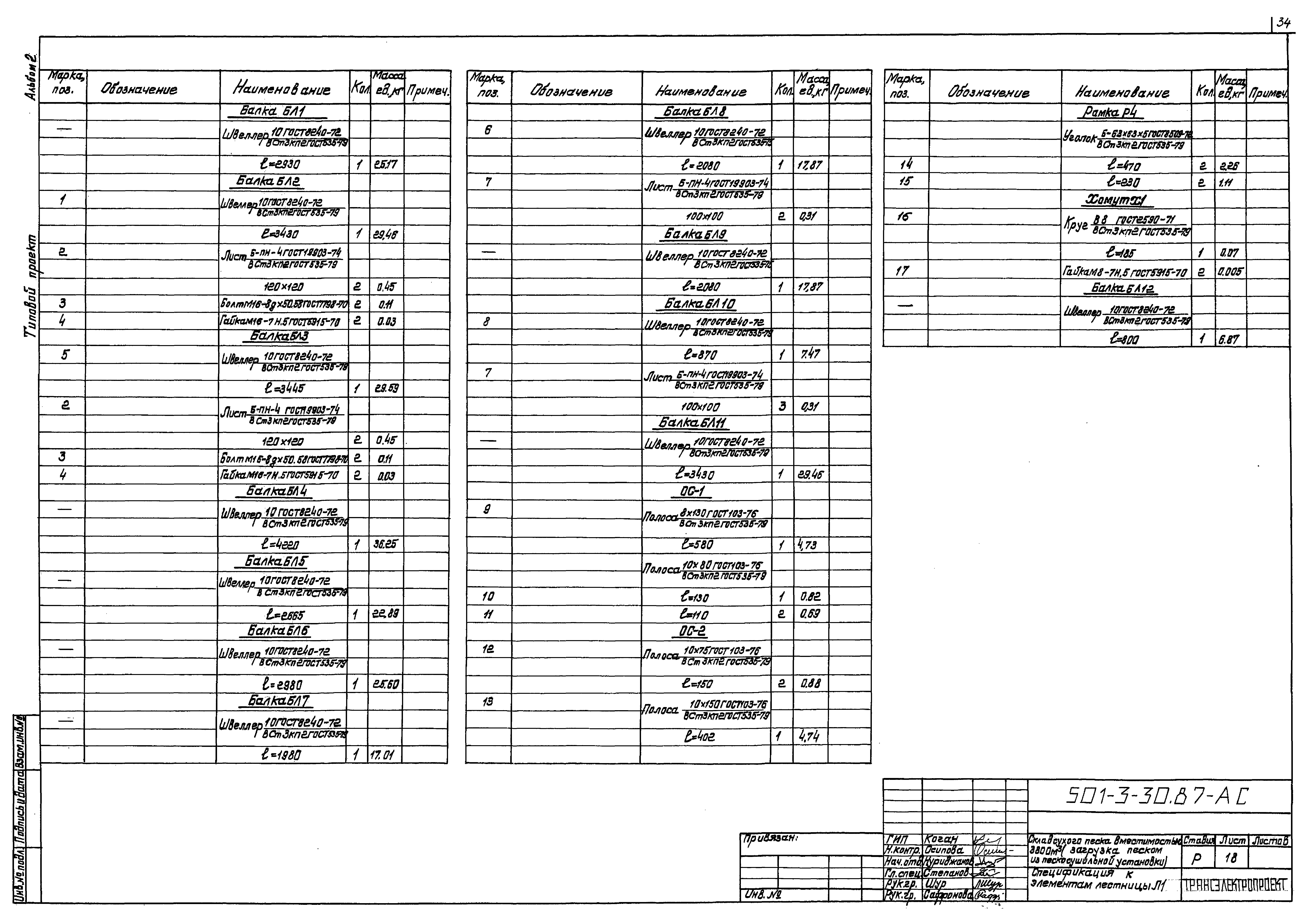 Типовой проект 501-3-30.87