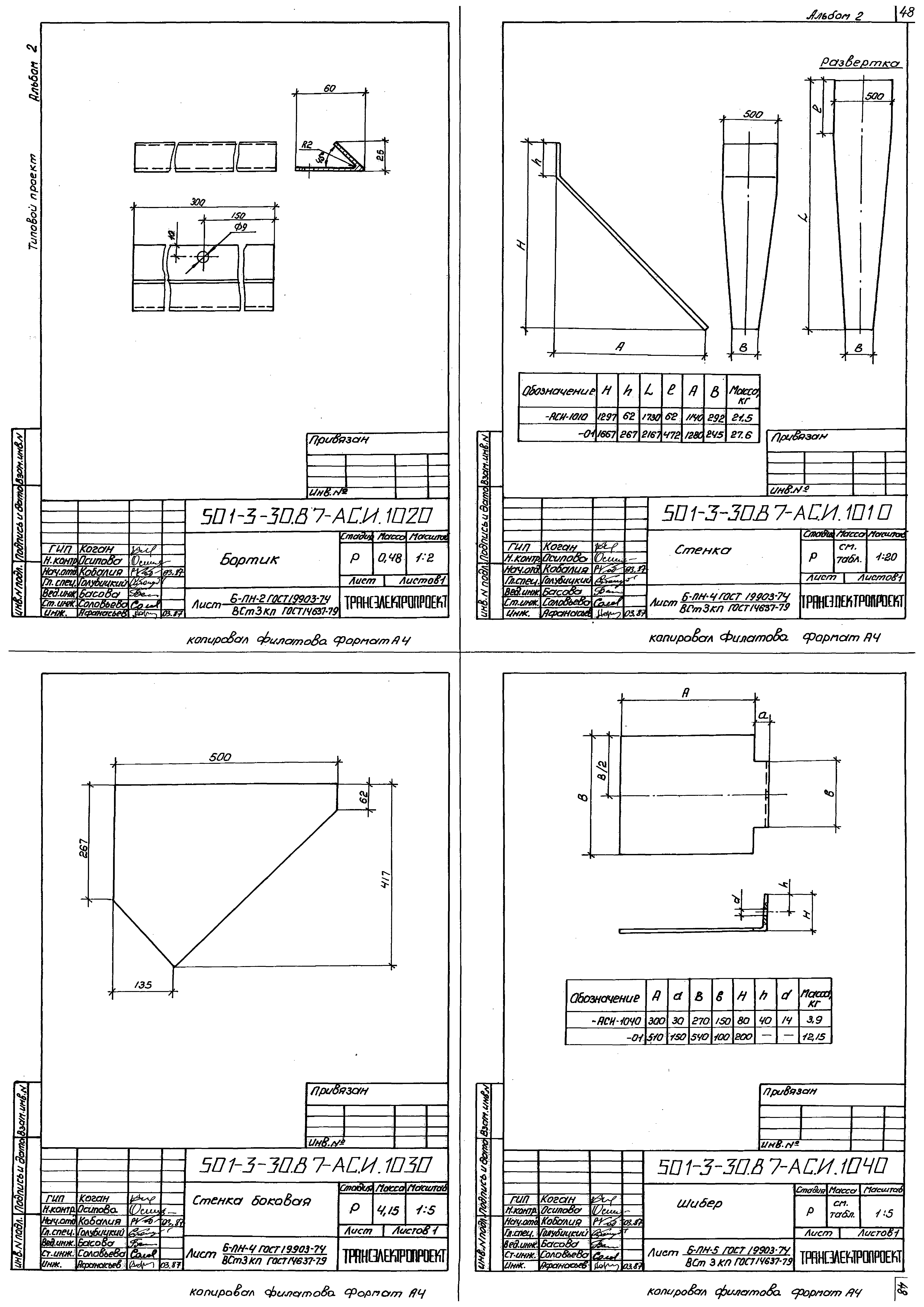 Типовой проект 501-3-30.87