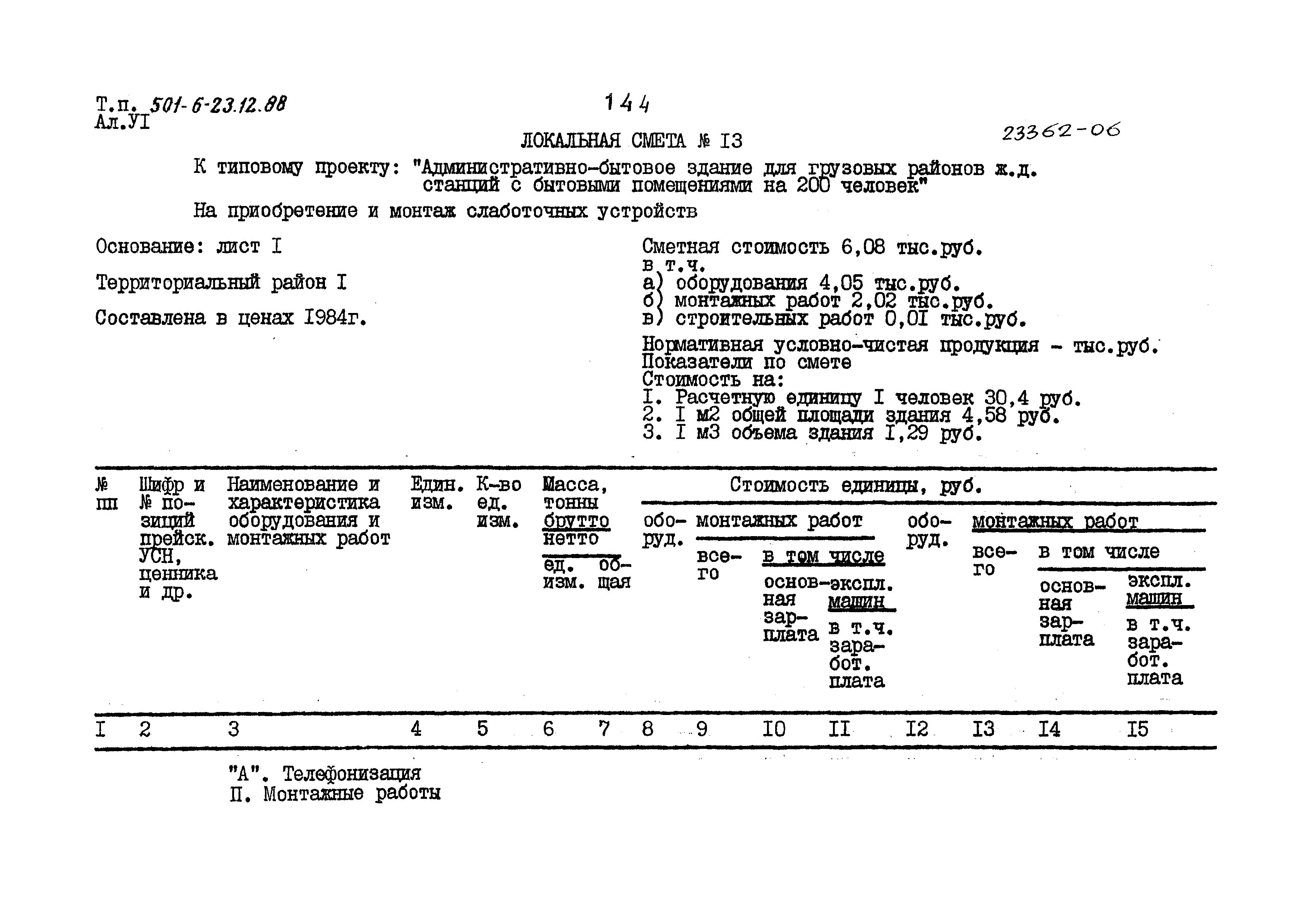 Типовой проект 501-6-23.12.88
