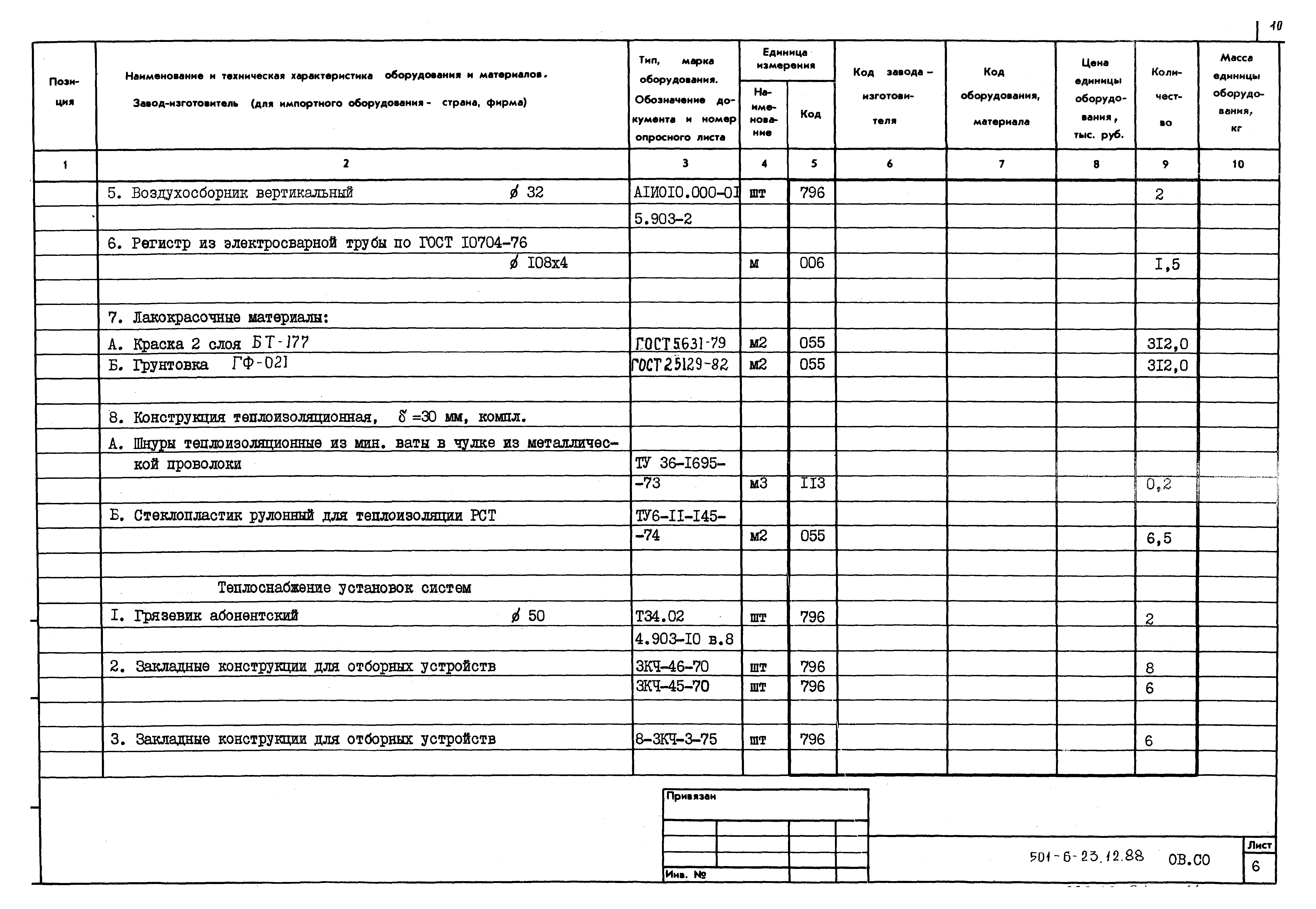 Типовой проект 501-6-23.12.88
