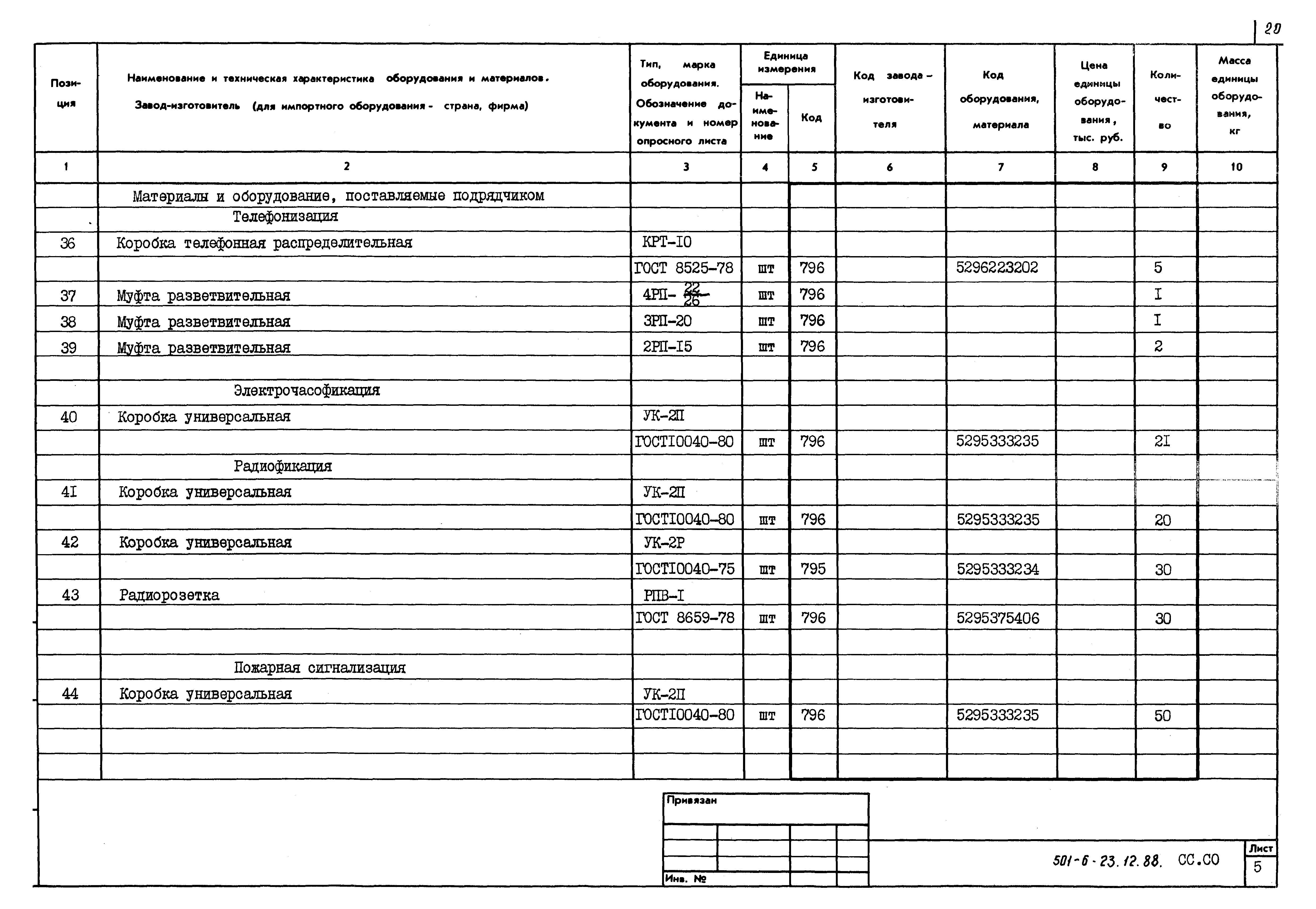 Типовой проект 501-6-23.12.88