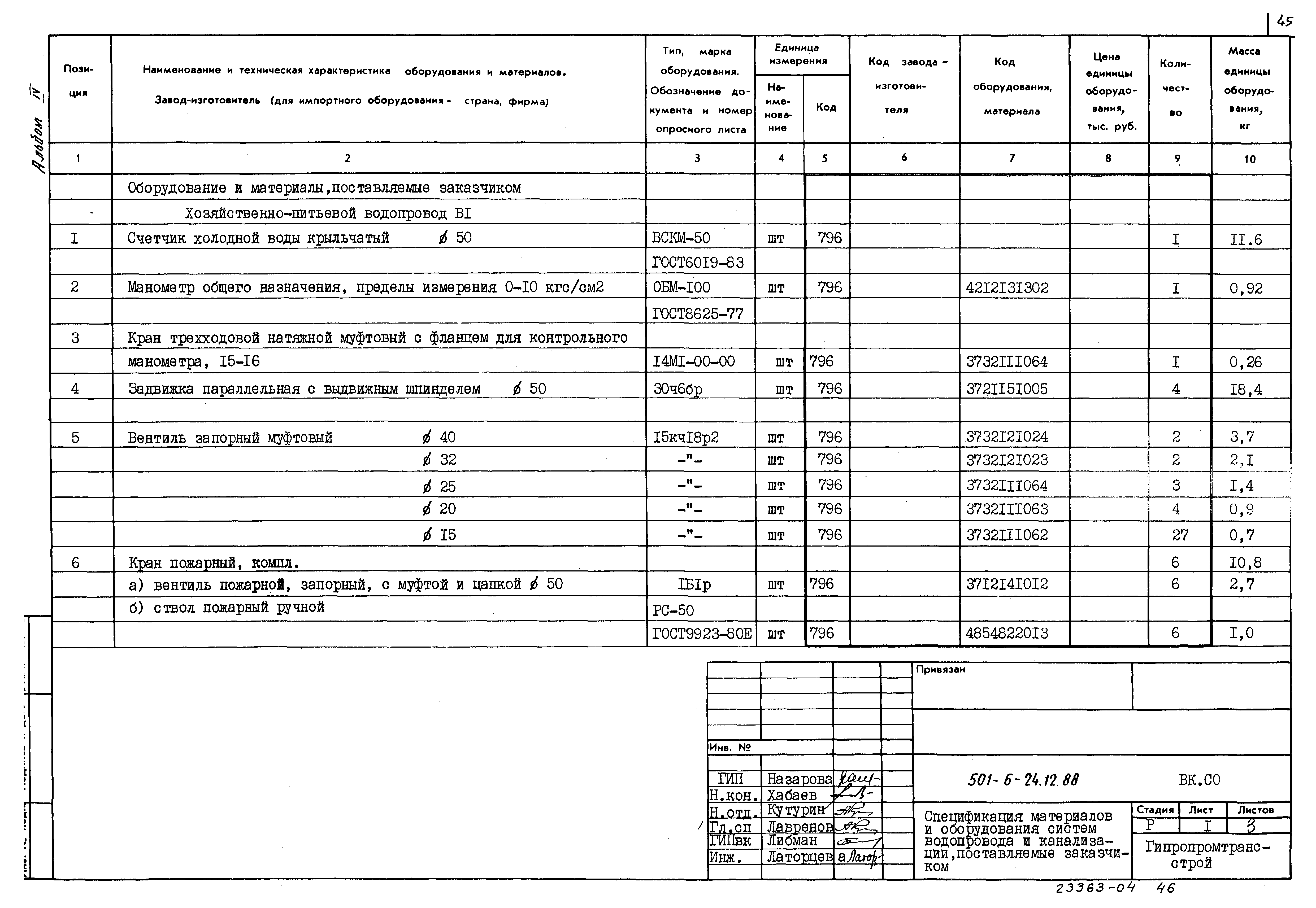 Типовой проект 501-6-24.12.88