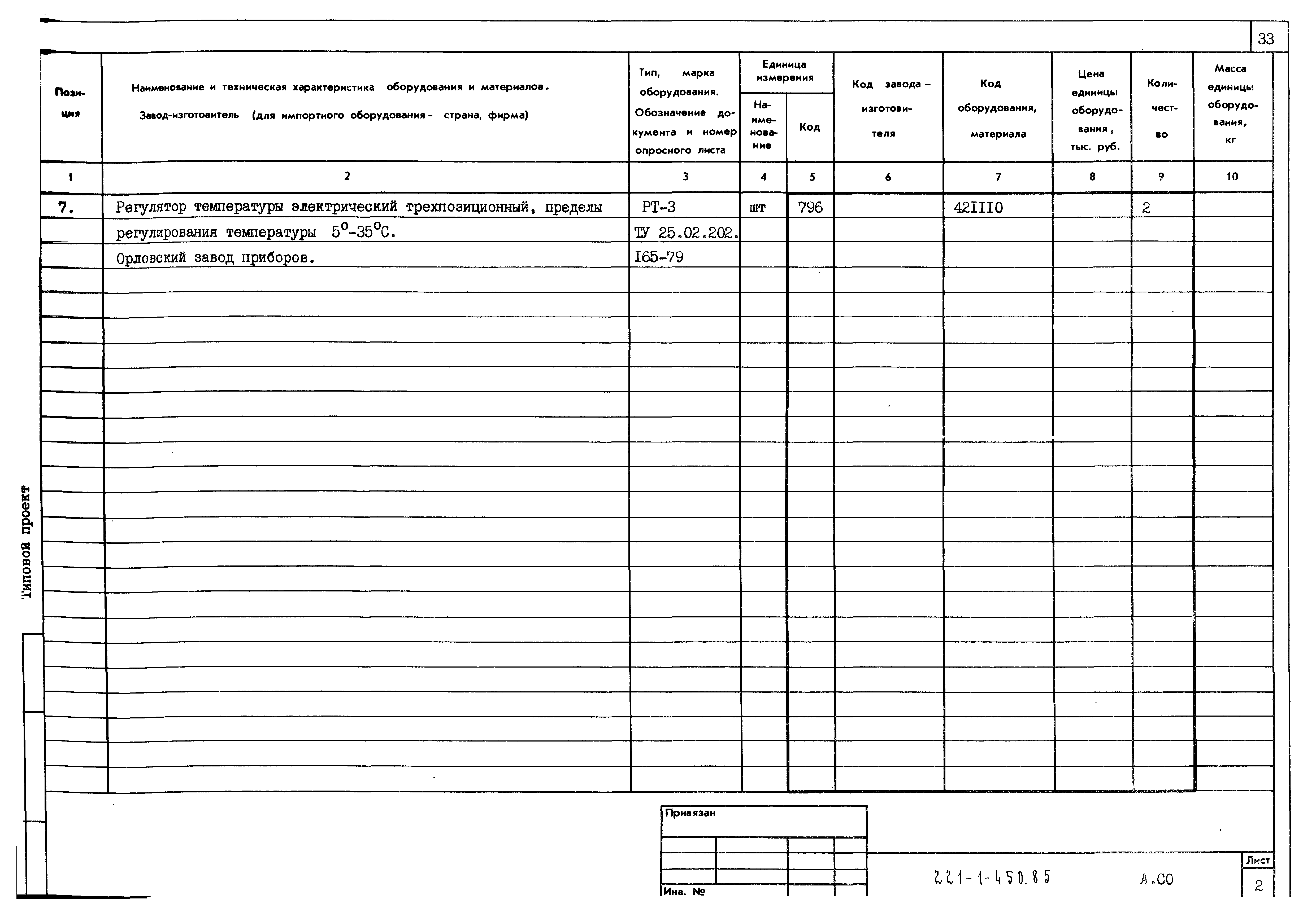 Типовой проект 221-1-450.85