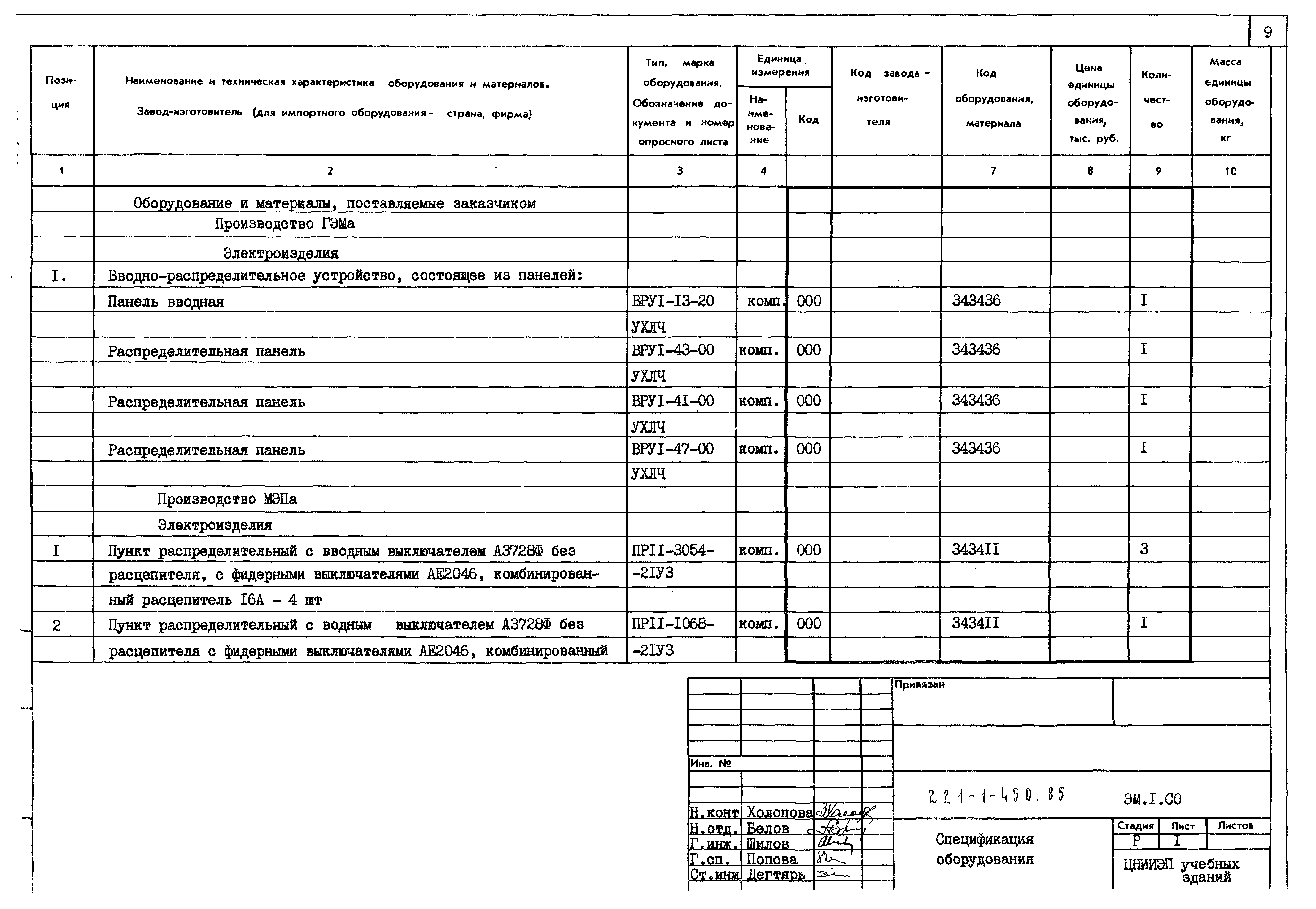 Типовой проект 221-1-450.85