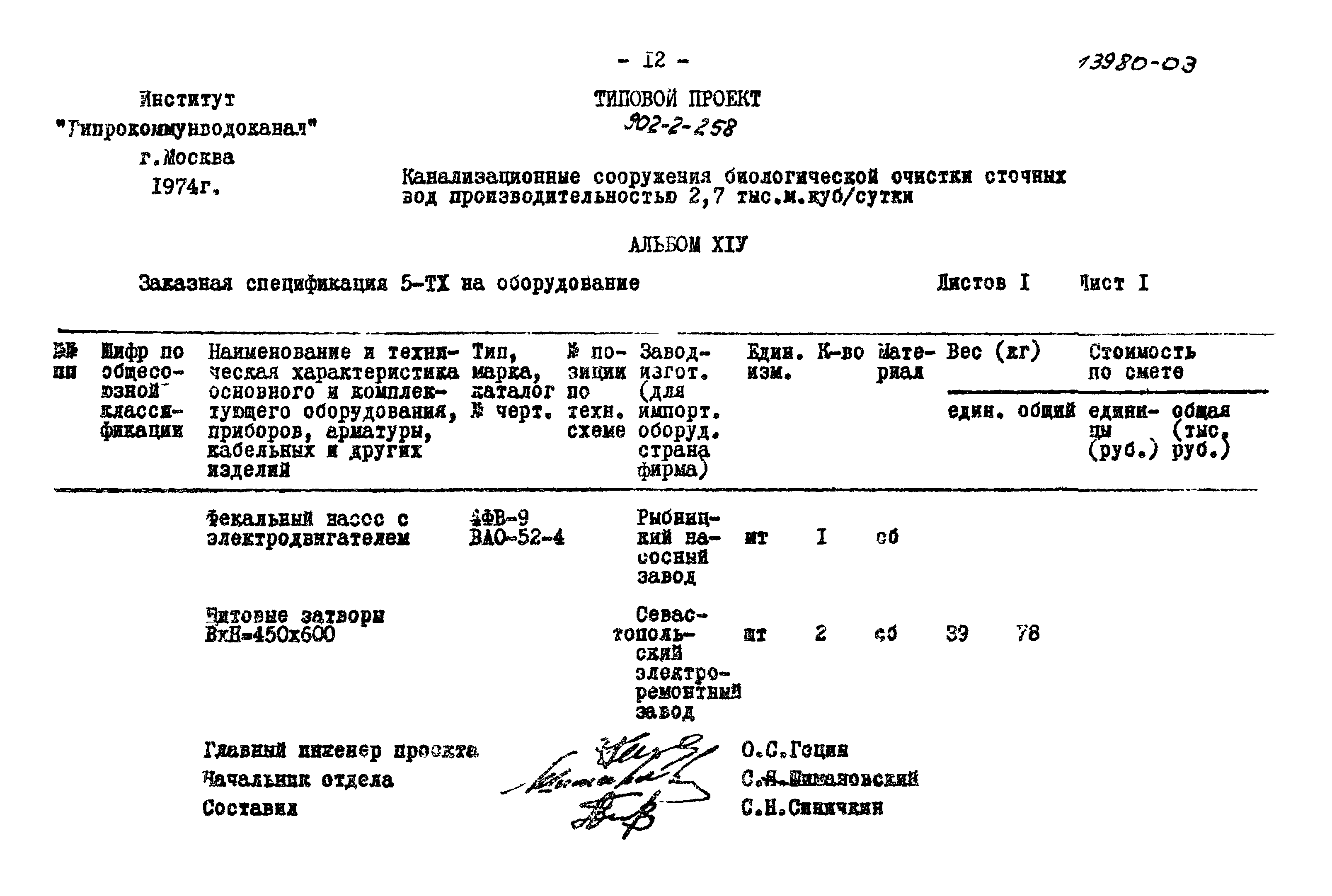 Типовой проект 902-2-258