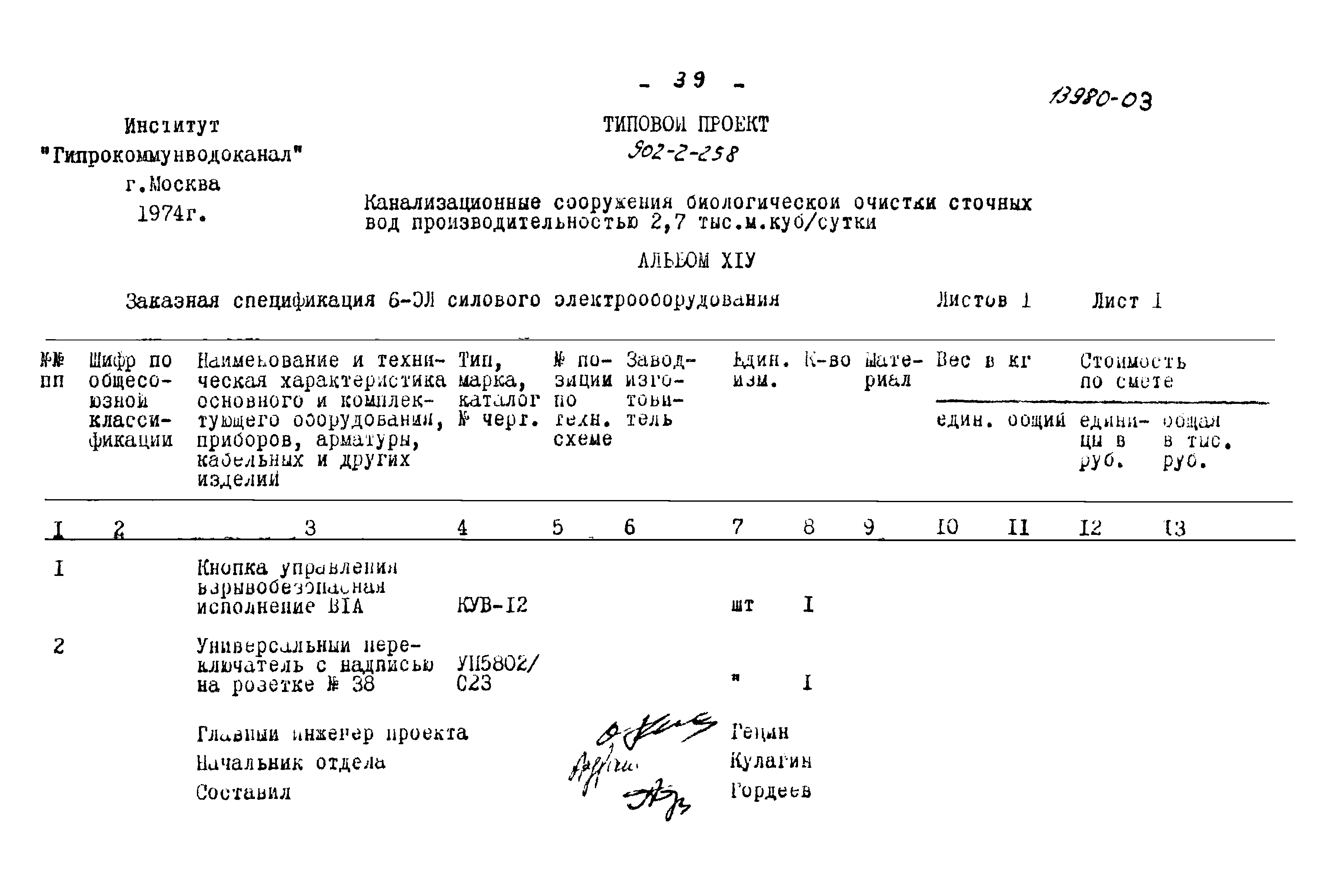 Типовой проект 902-2-258