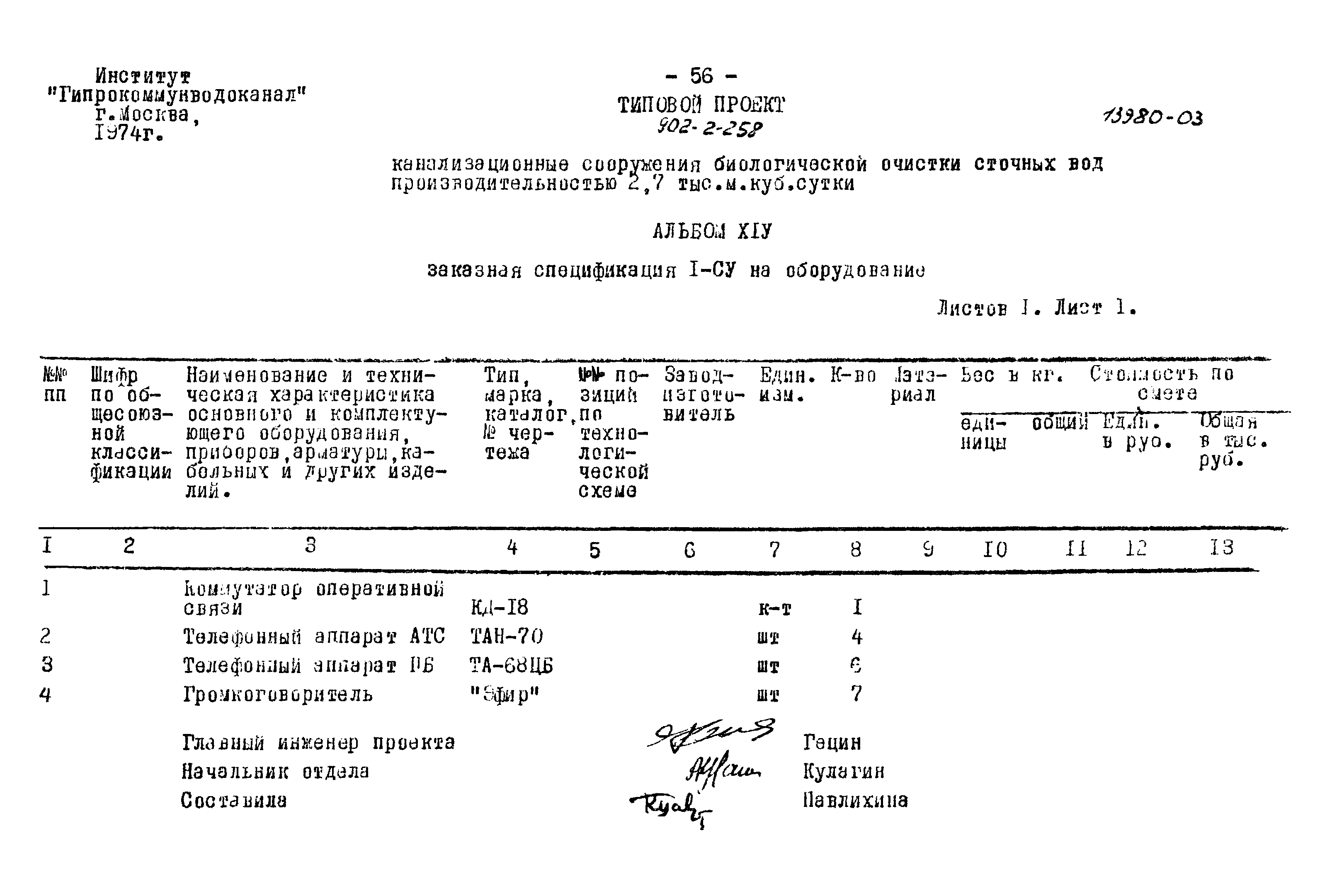 Типовой проект 902-2-258