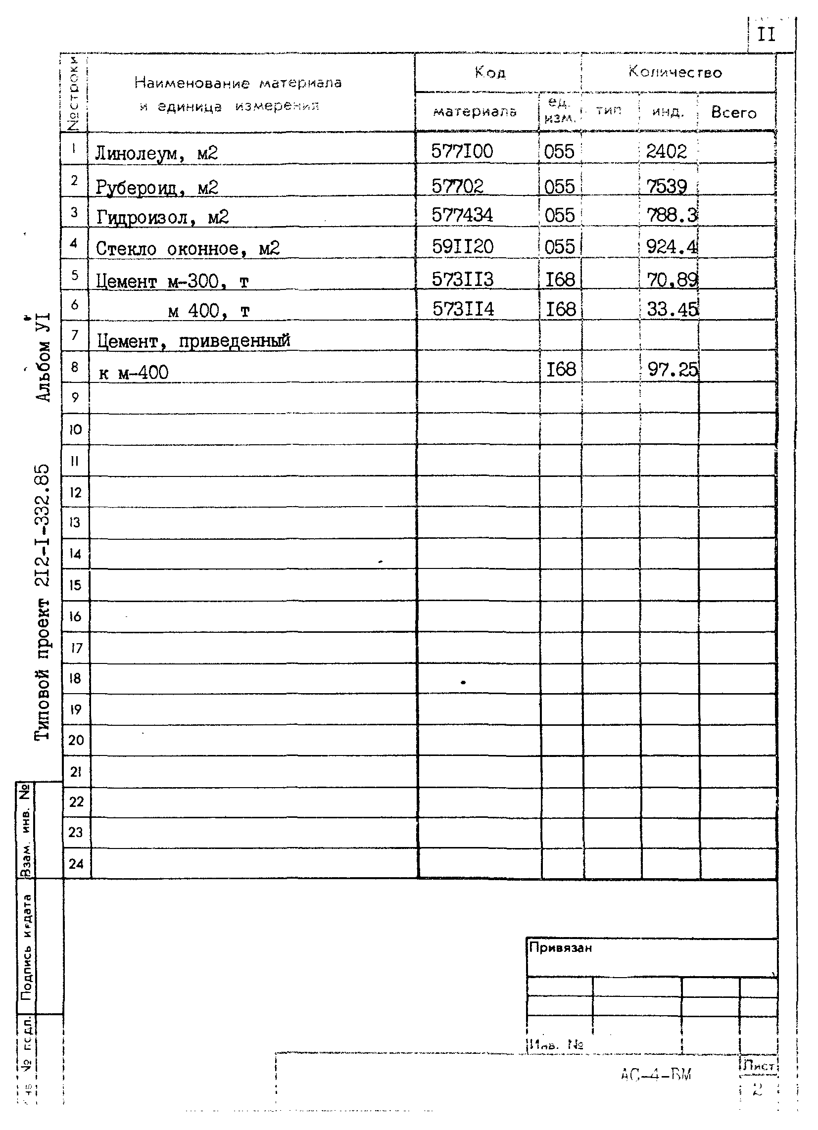 Типовой проект 212-1-332.85