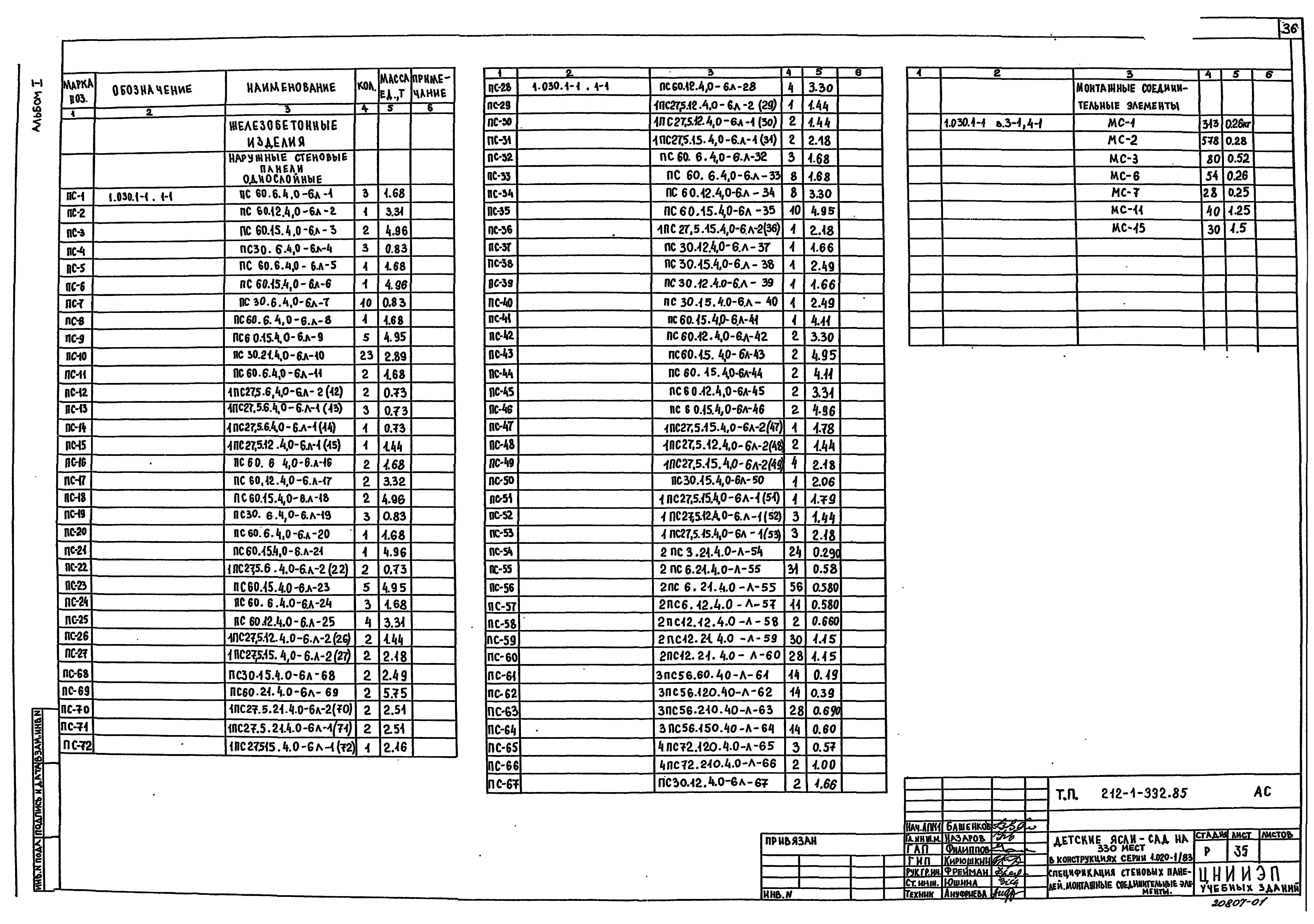 Типовой проект 212-1-332.85