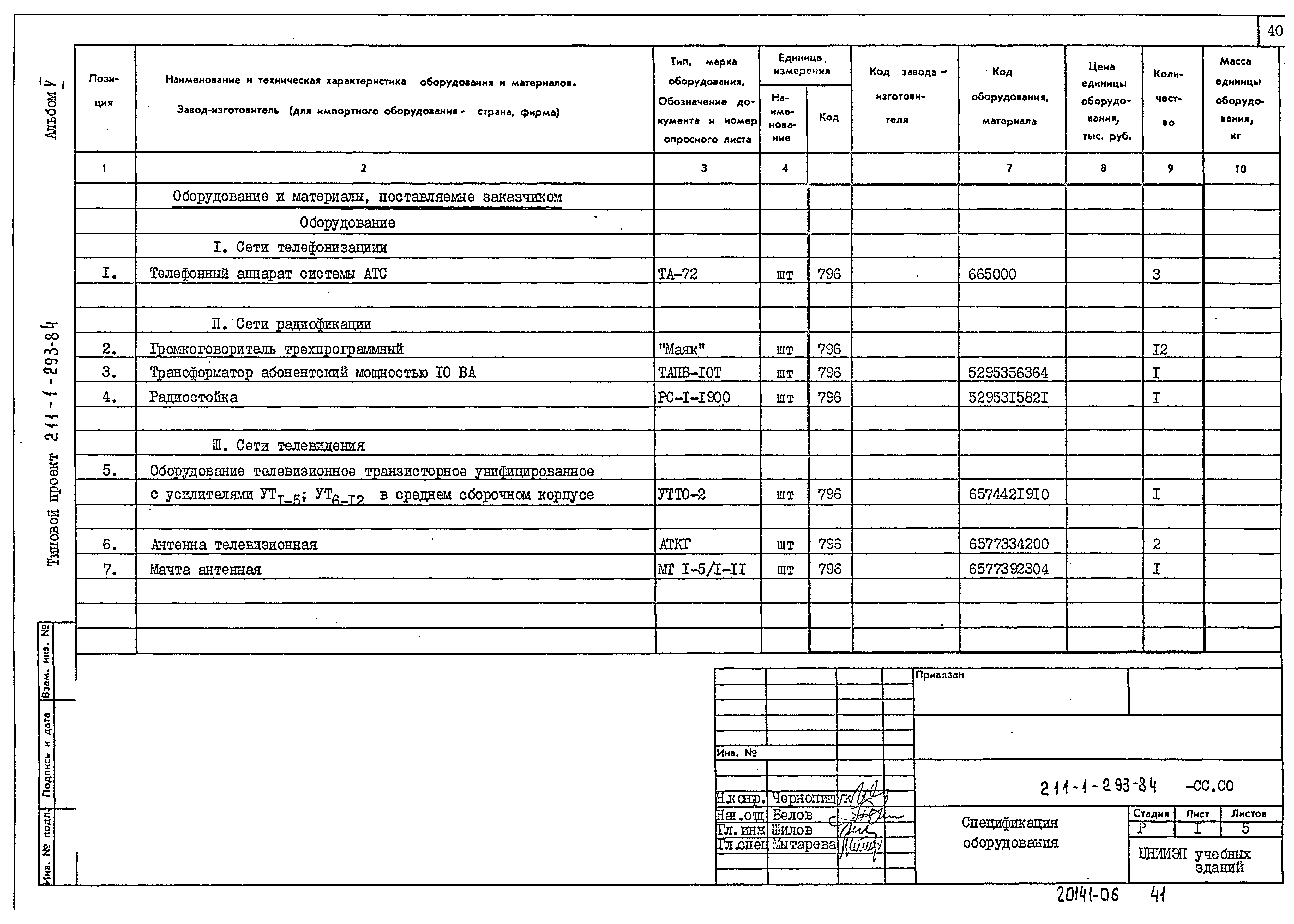 Типовой проект 211-1-293.84