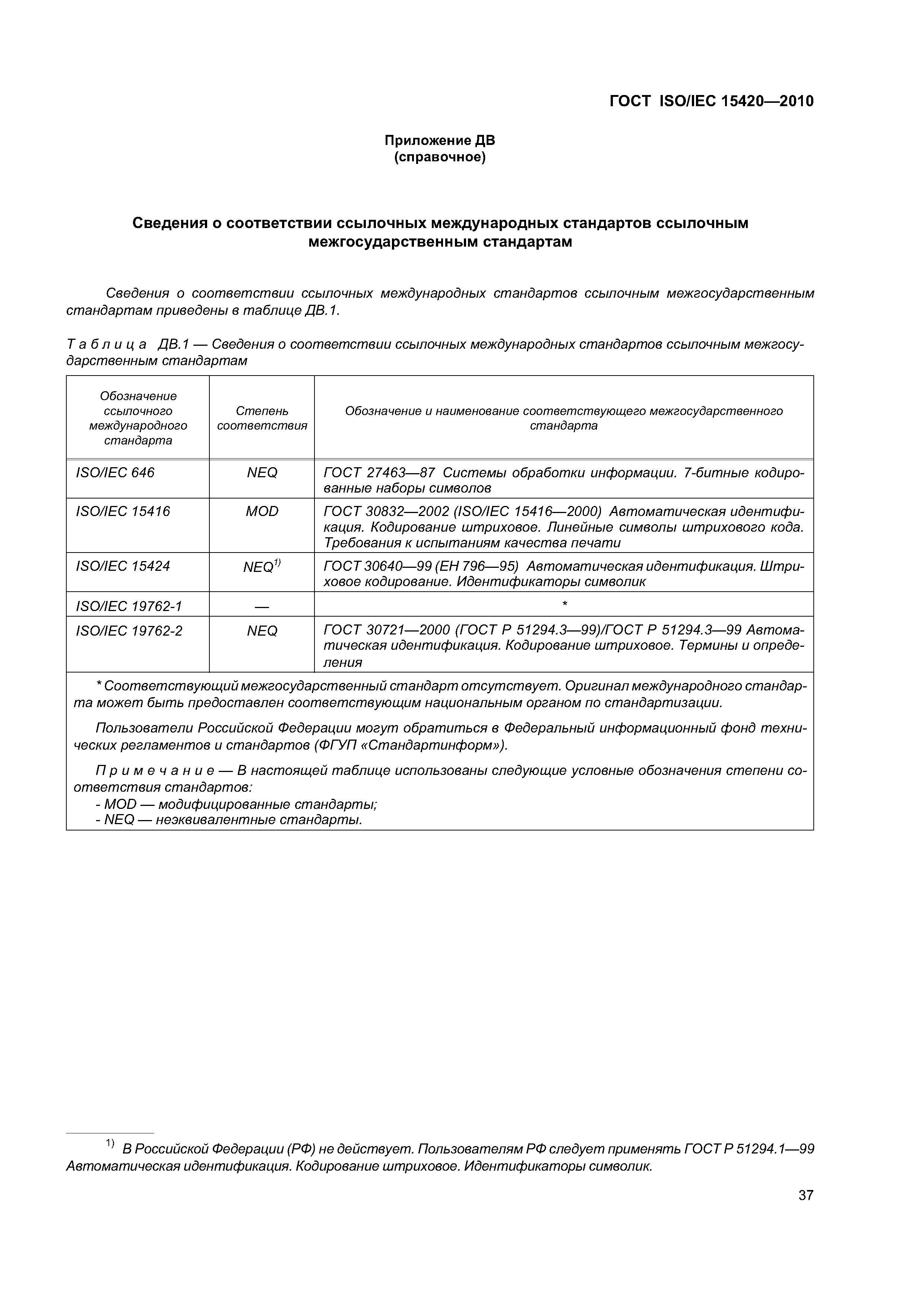 ГОСТ ISO/IEC 15420-2010